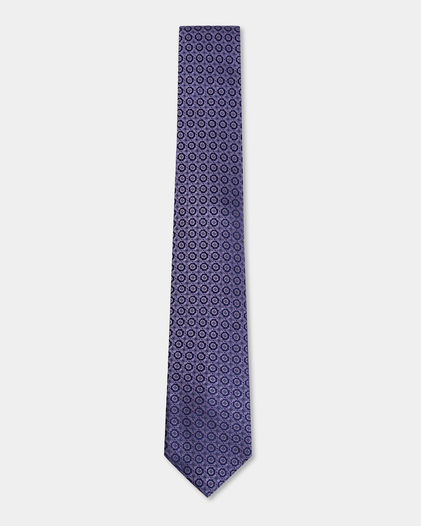 Purple Silk Jacquard Tie - Alva