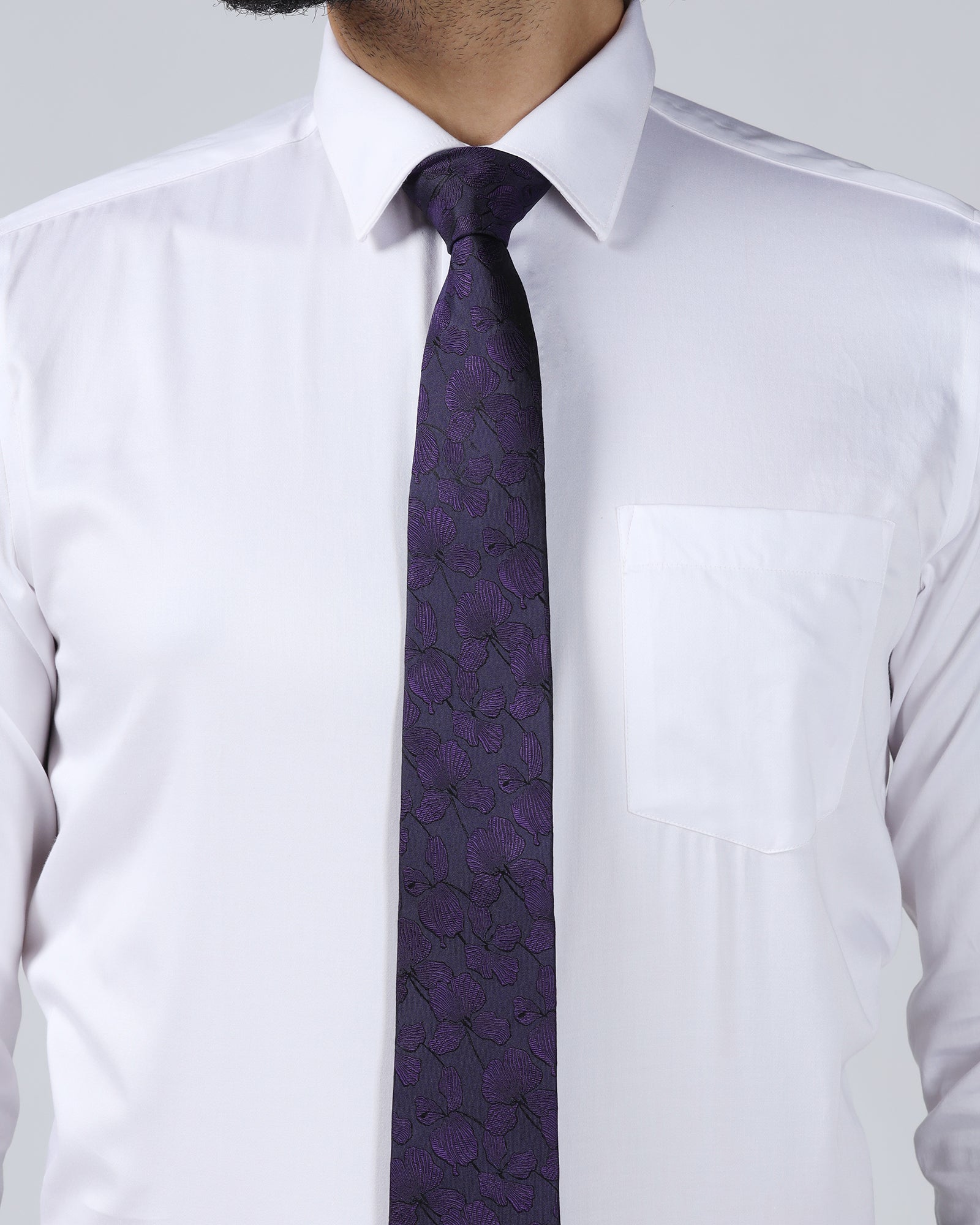 Purple Silk Jacquard Tie - Willis
