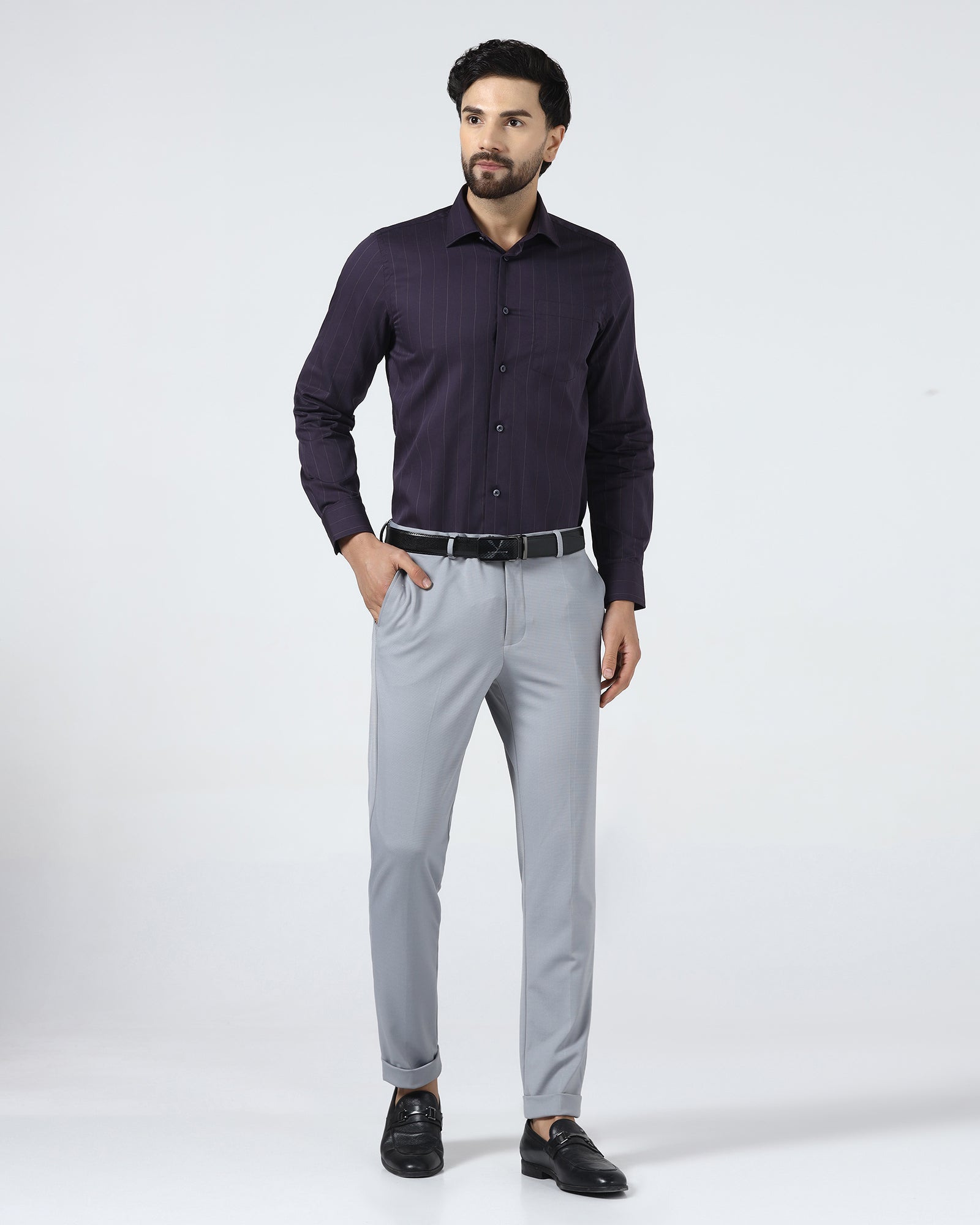 Purple Stripe Shirt - Golf