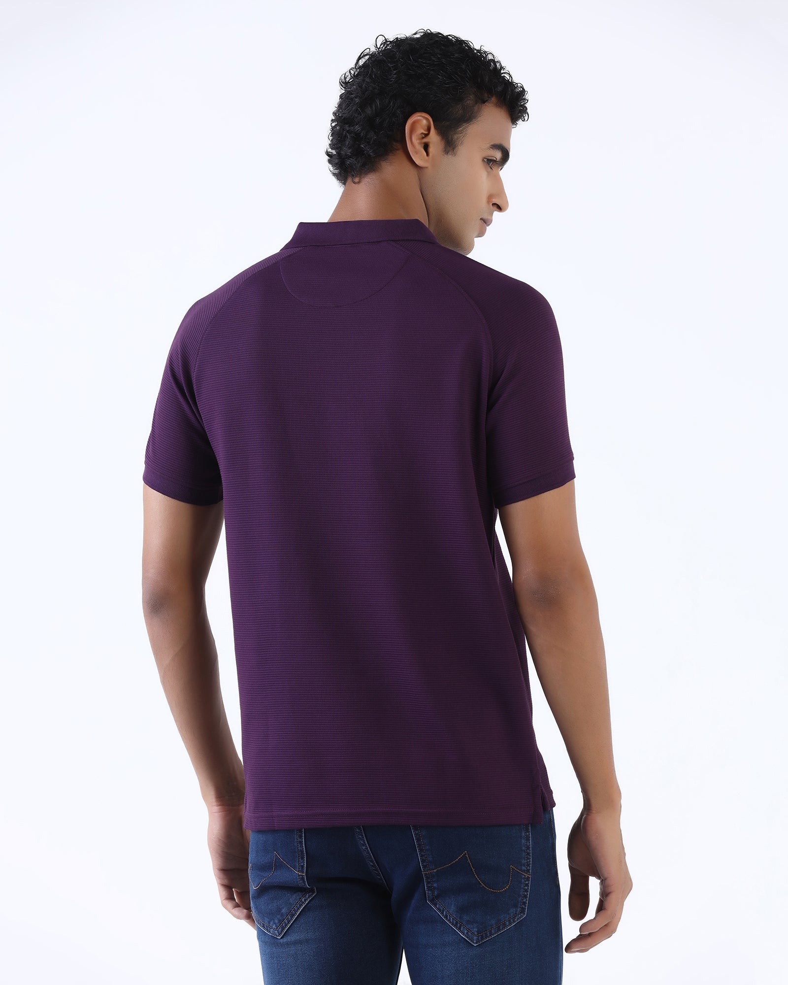 Purple Textured Polo - Jesper