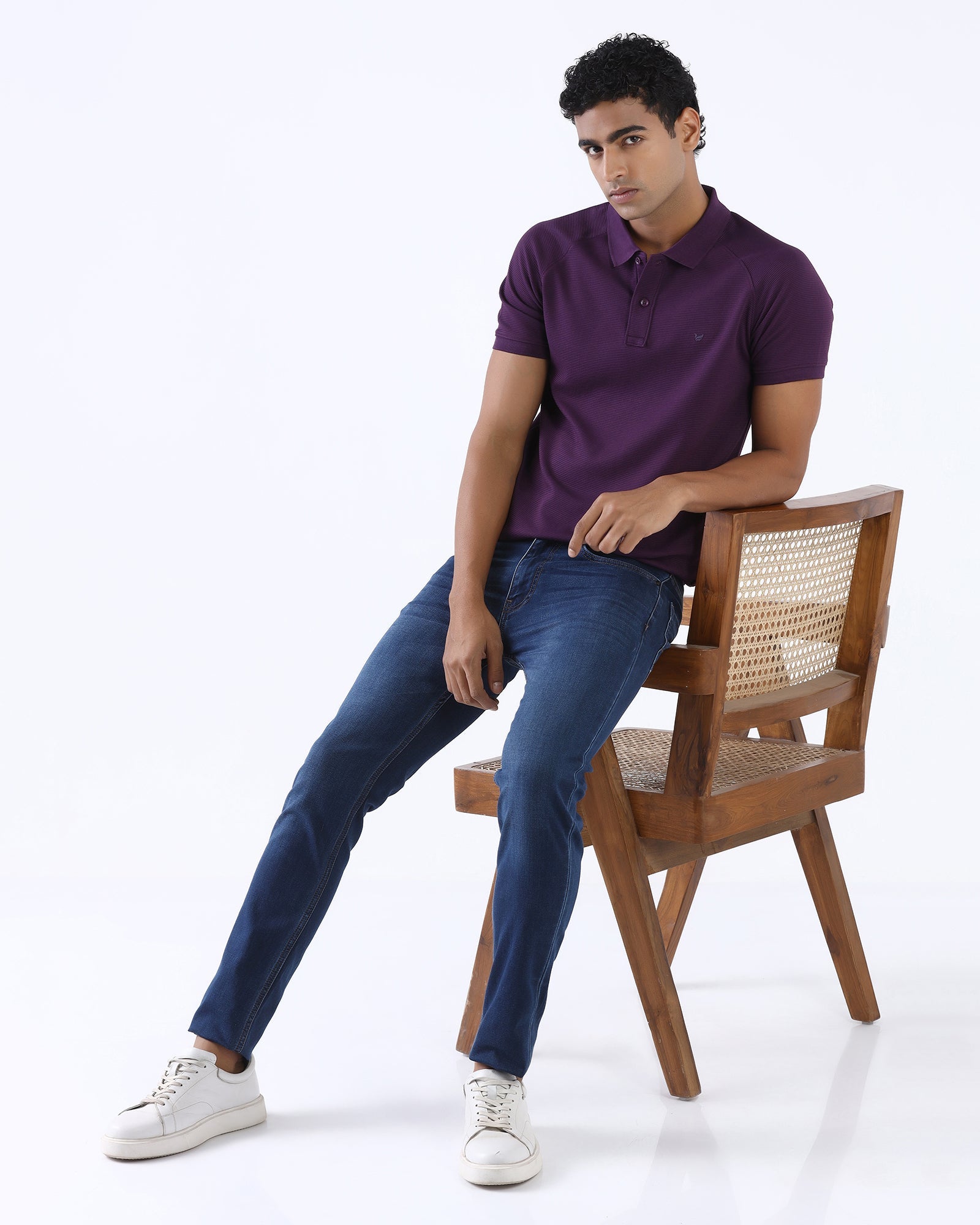 Purple Textured Polo - Jesper