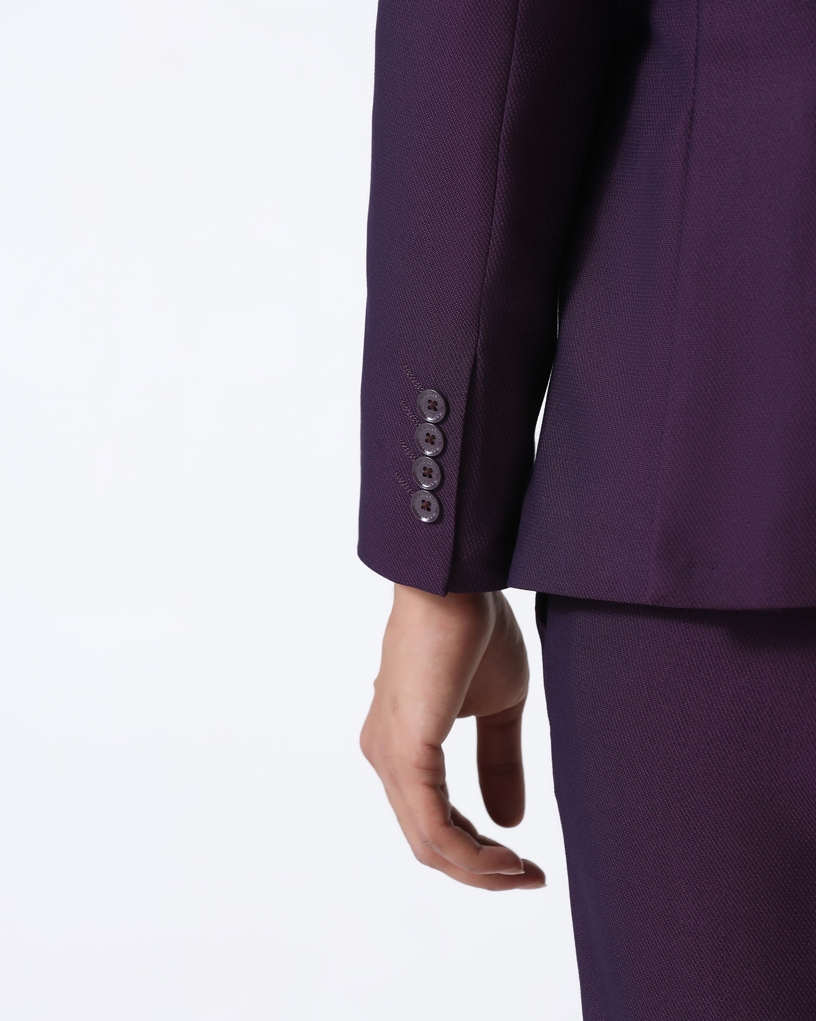 Purple Three Piece Textured Suit - Opto