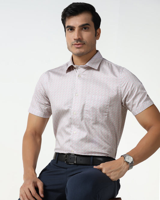 Red Half Sleeve Printed Shirt - Nicole