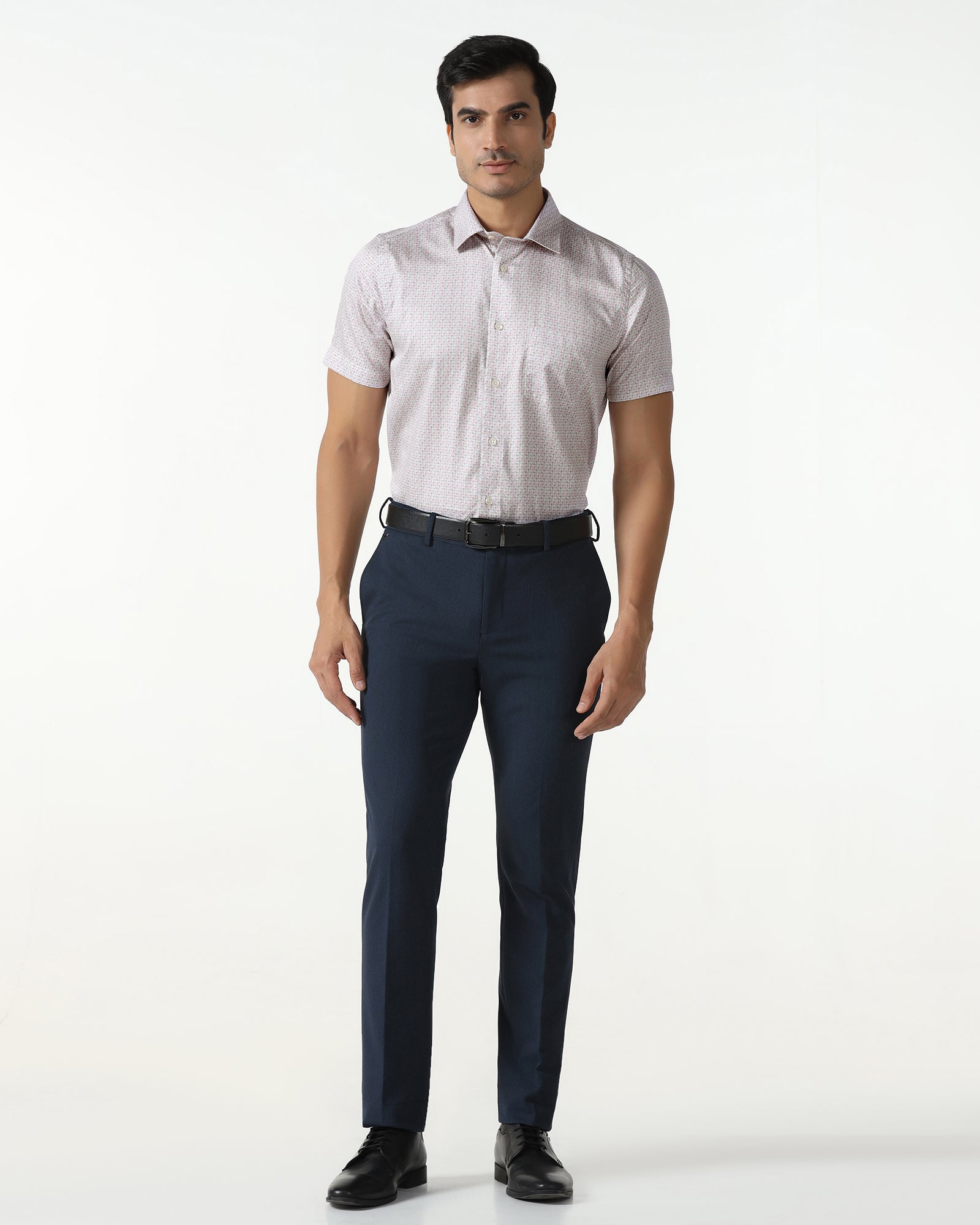 Red Half Sleeve Printed Shirt - Nicole