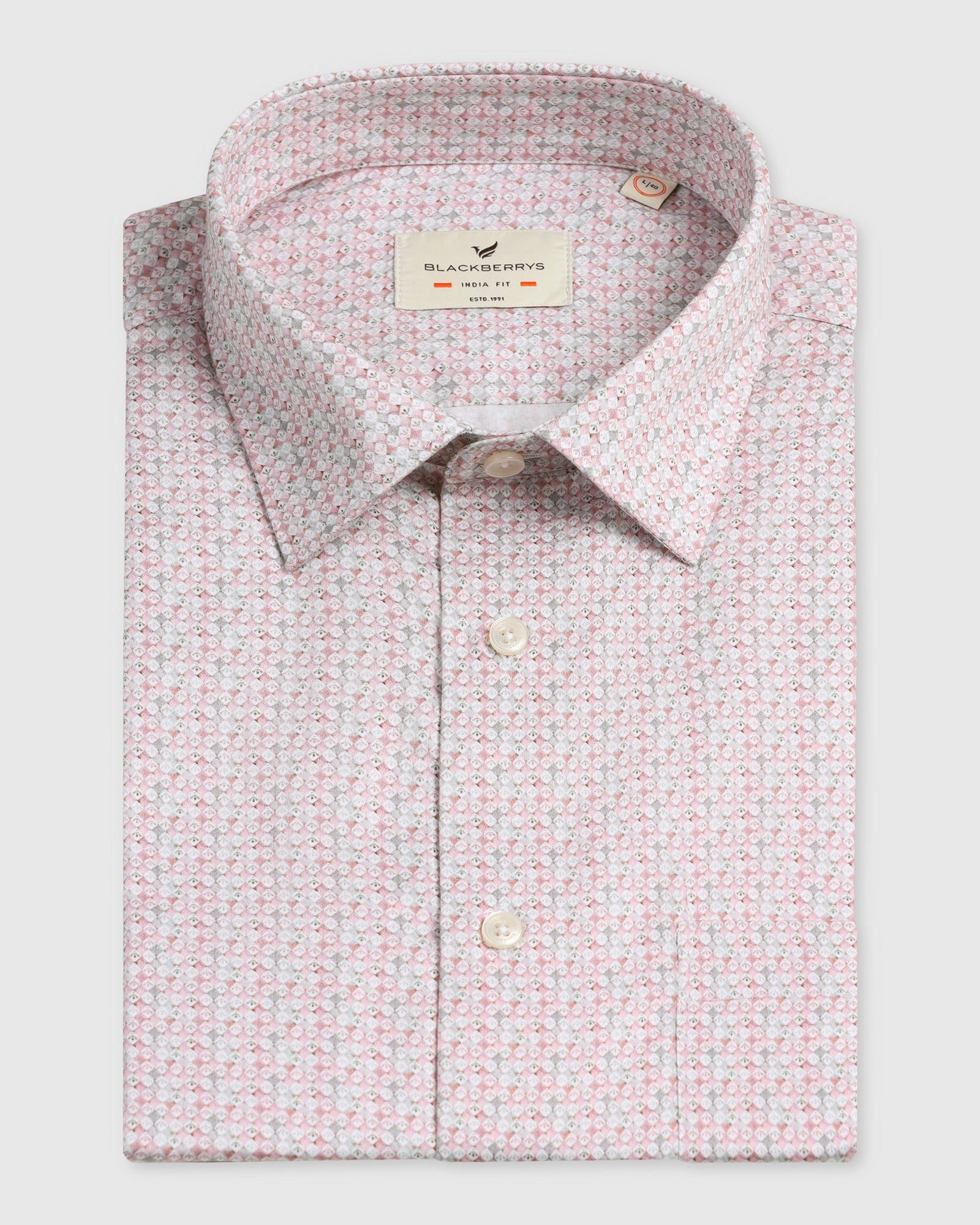 Red Half Sleeve Printed Shirt - Nicole