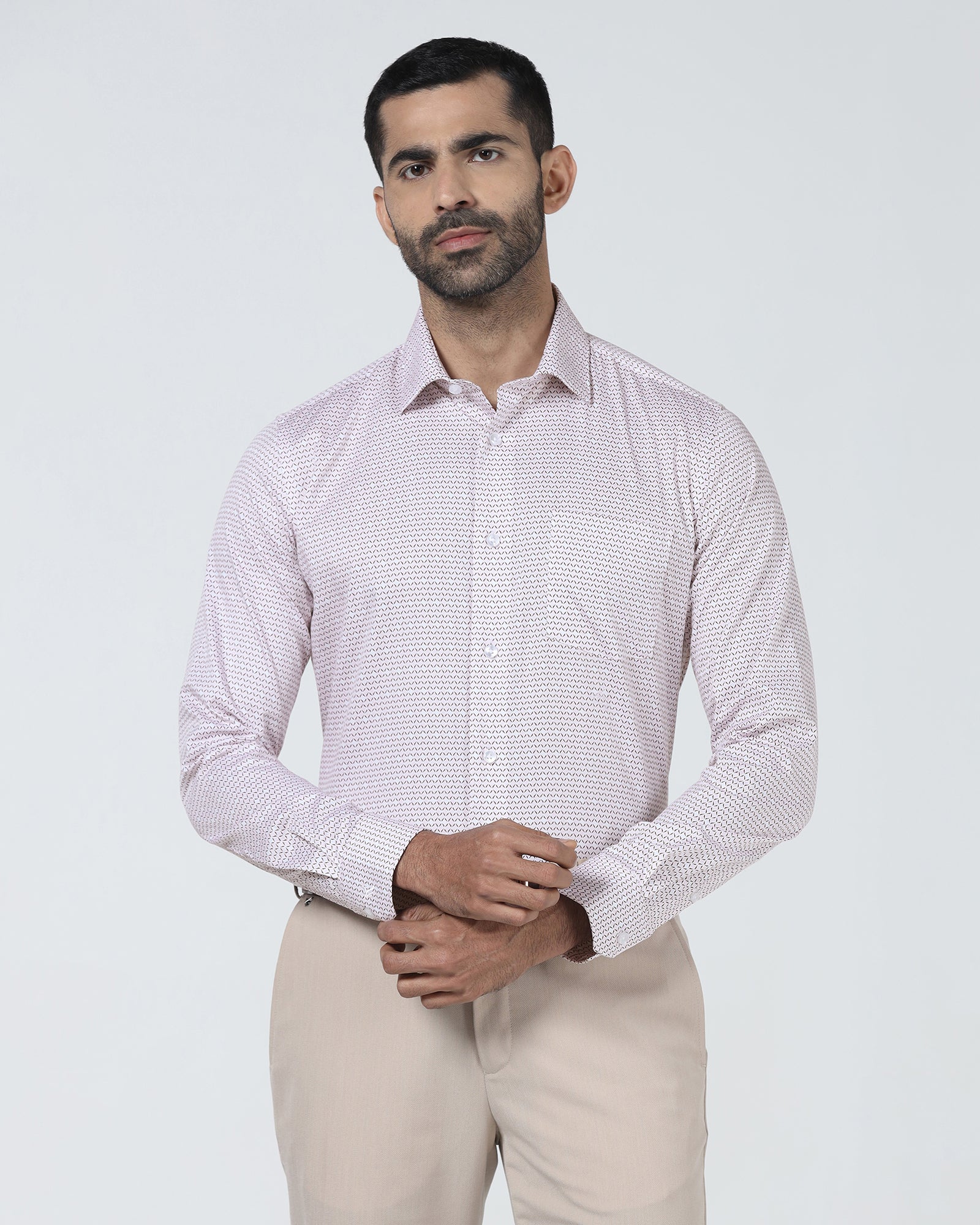 Red Non Iron Printed Shirt - Everest