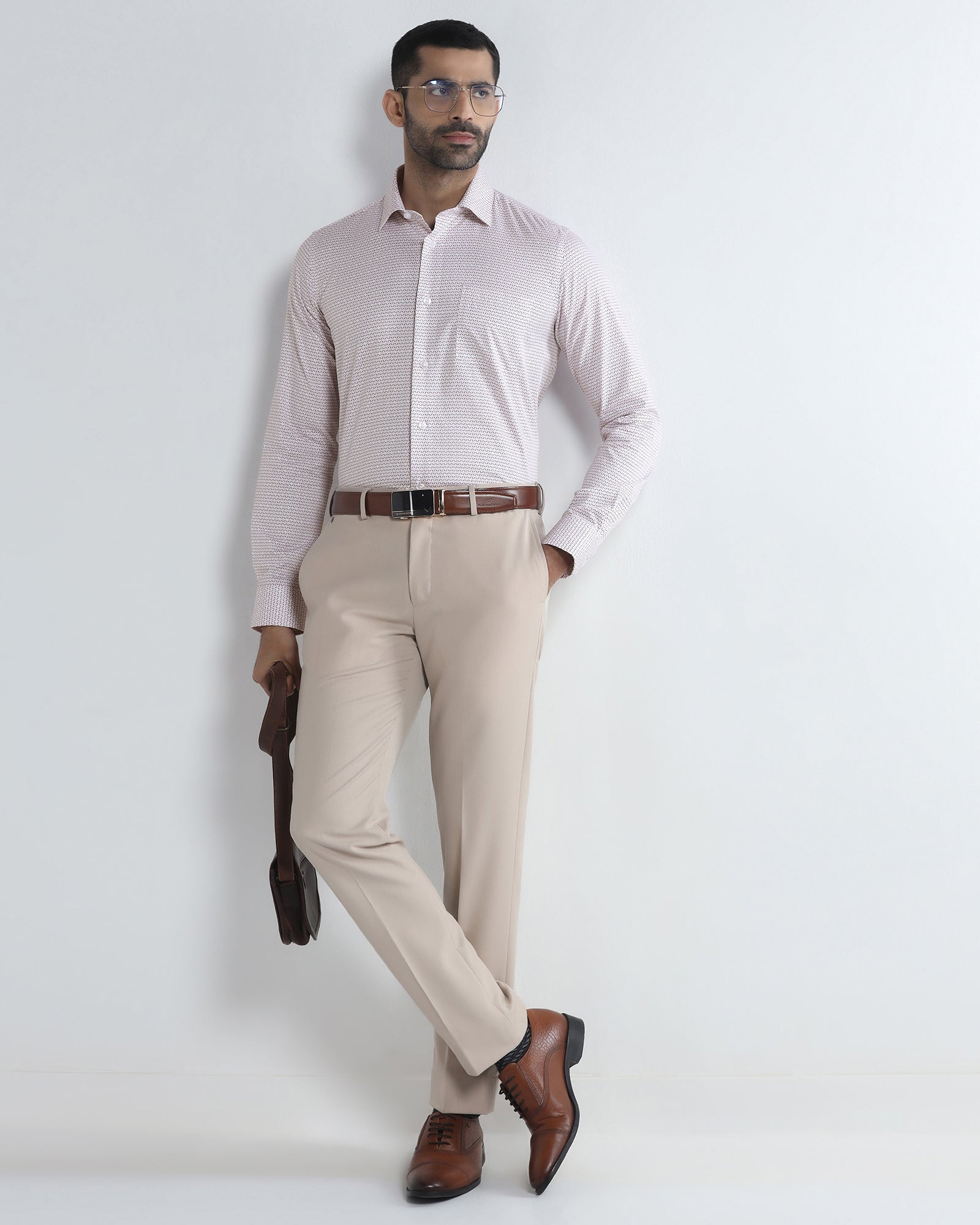 Red Non Iron Printed Shirt - Everest