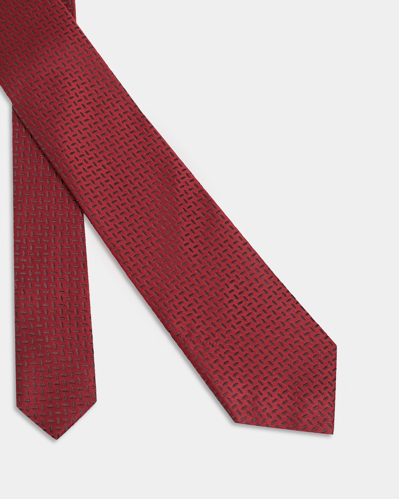 Red Silk Jacquard Tie - Aza