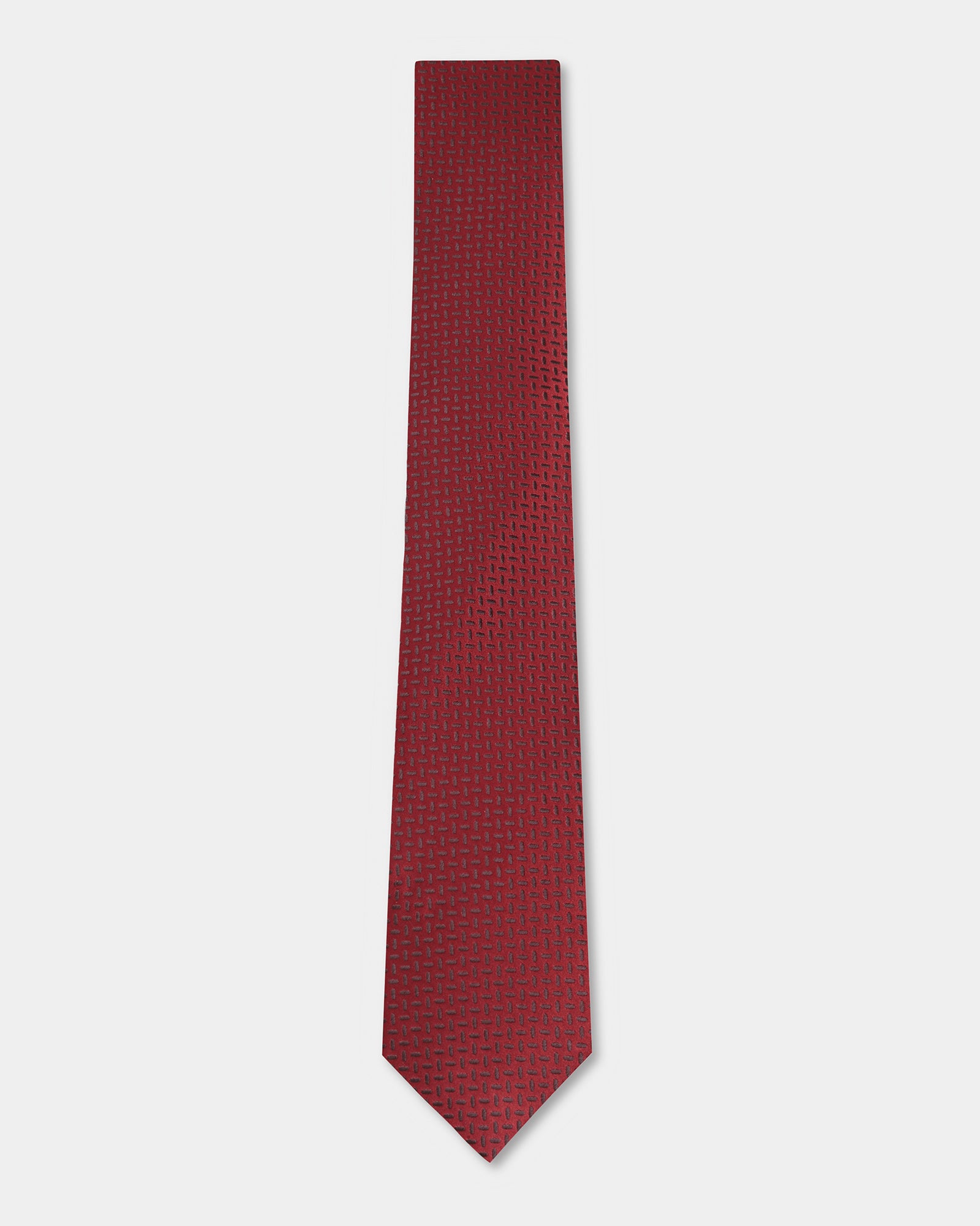 Red Silk Jacquard Tie - Aza