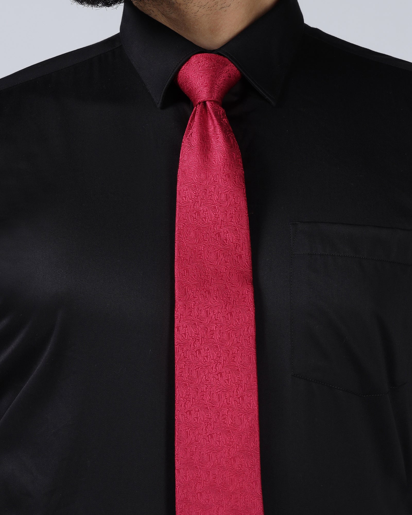 Red Silk Printed Tie - Waylan