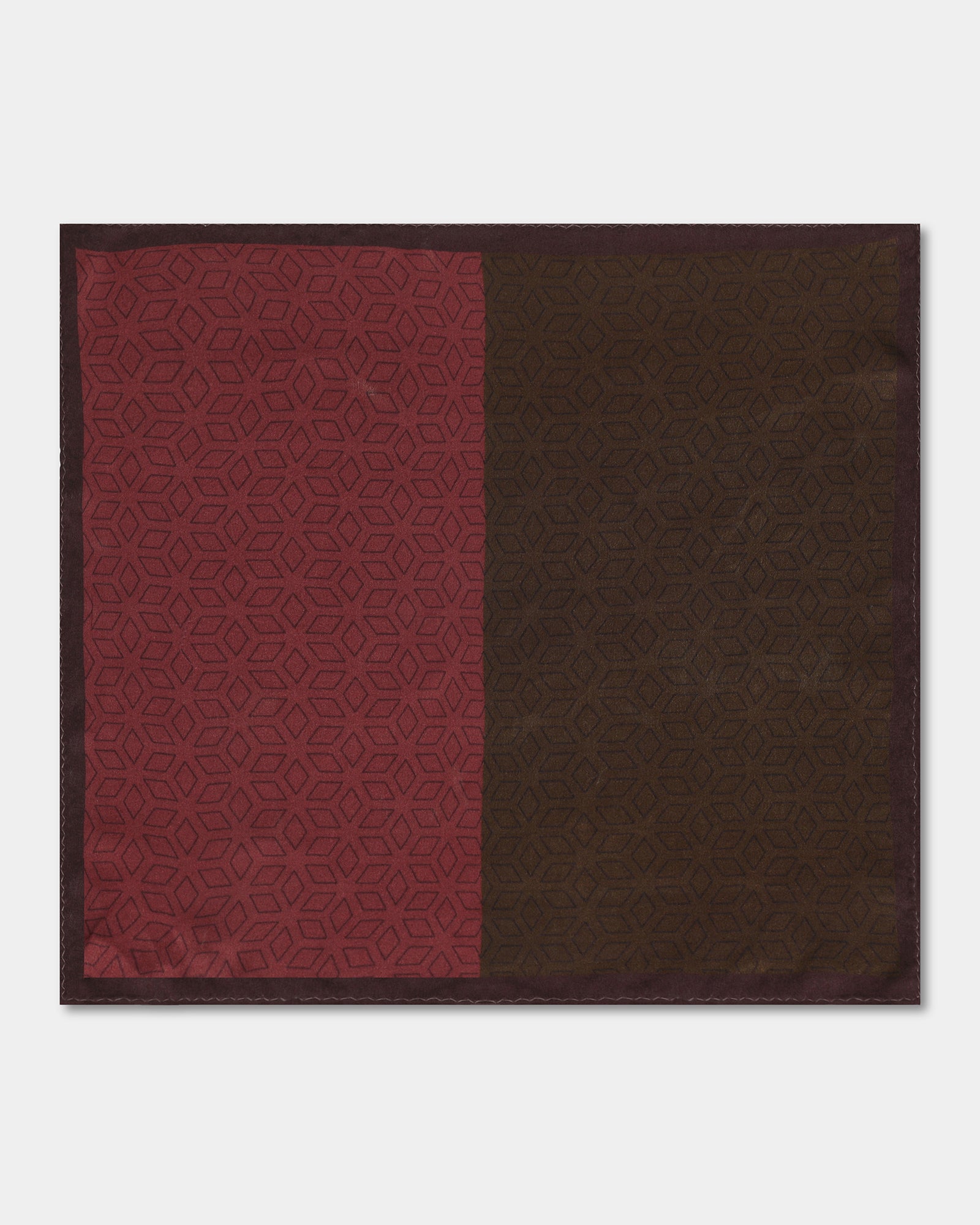 Red Printed 100% Silk Pocket Square - Wei