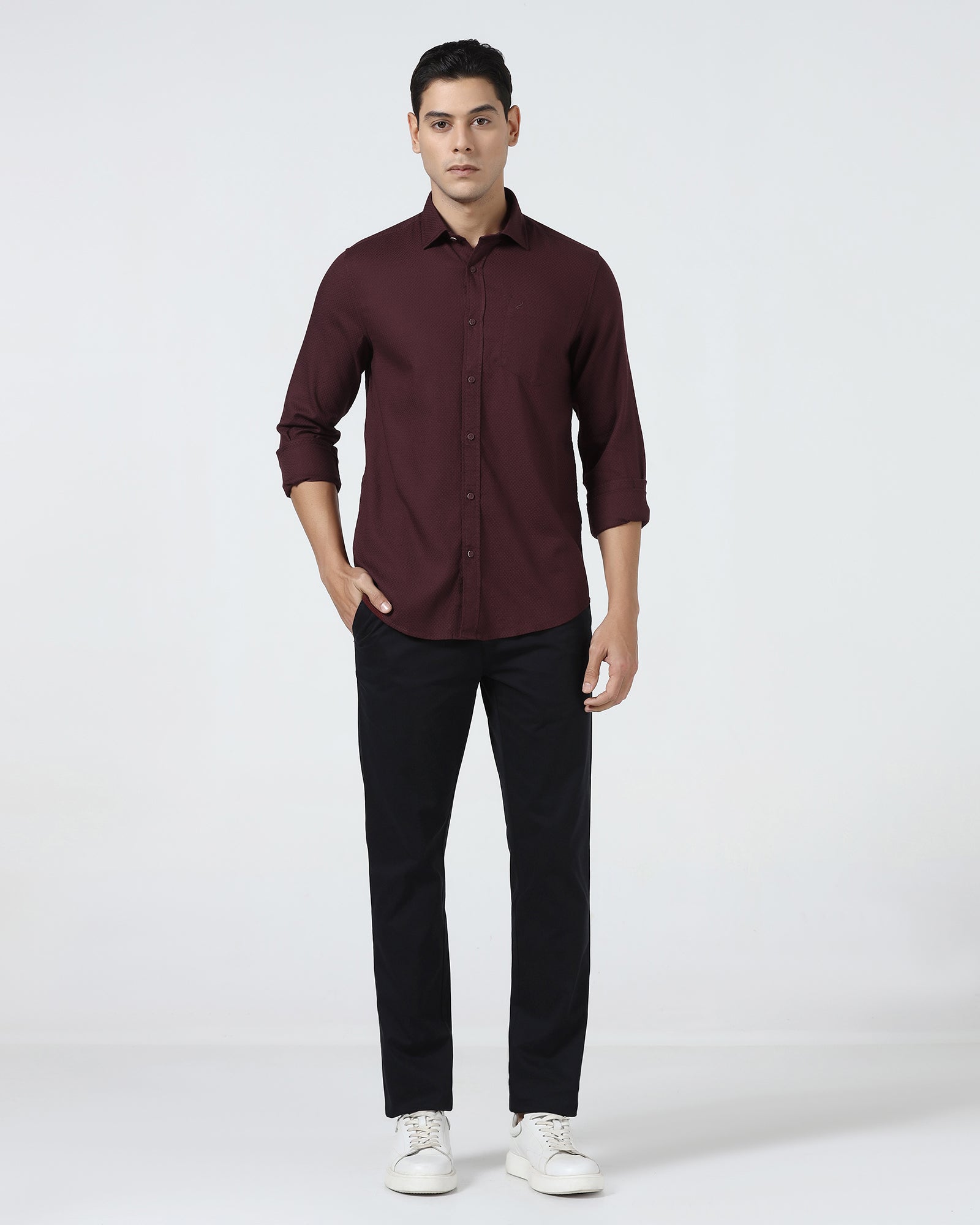 Red Textured Shirt - Fallon