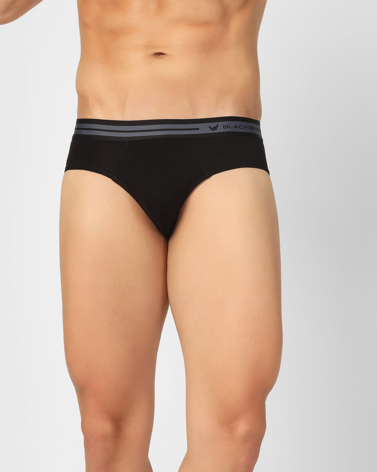 Regular Fit Brief In Black (New Broc) - Blackberrys