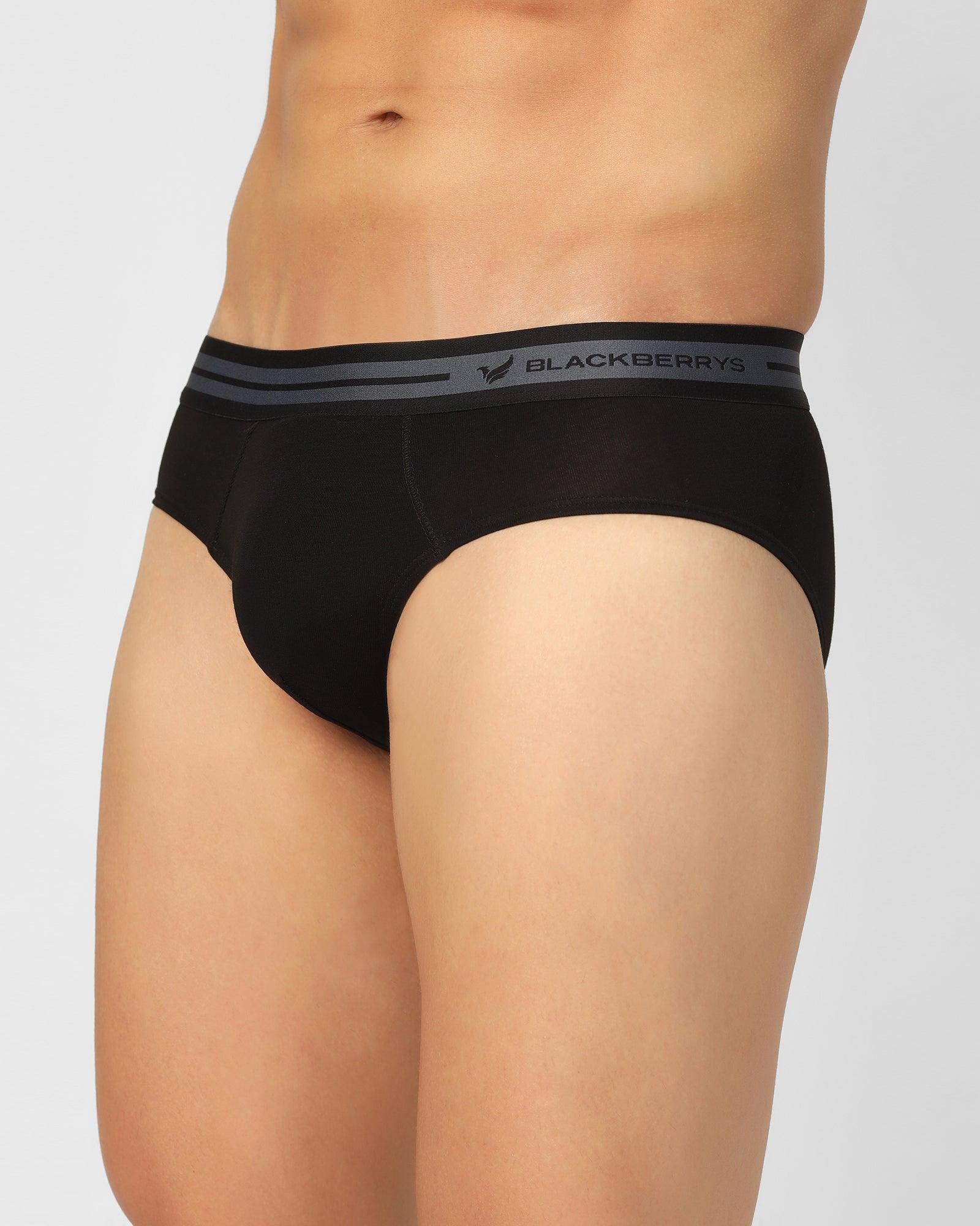 Regular Fit Brief In Black (New Broc) - Blackberrys