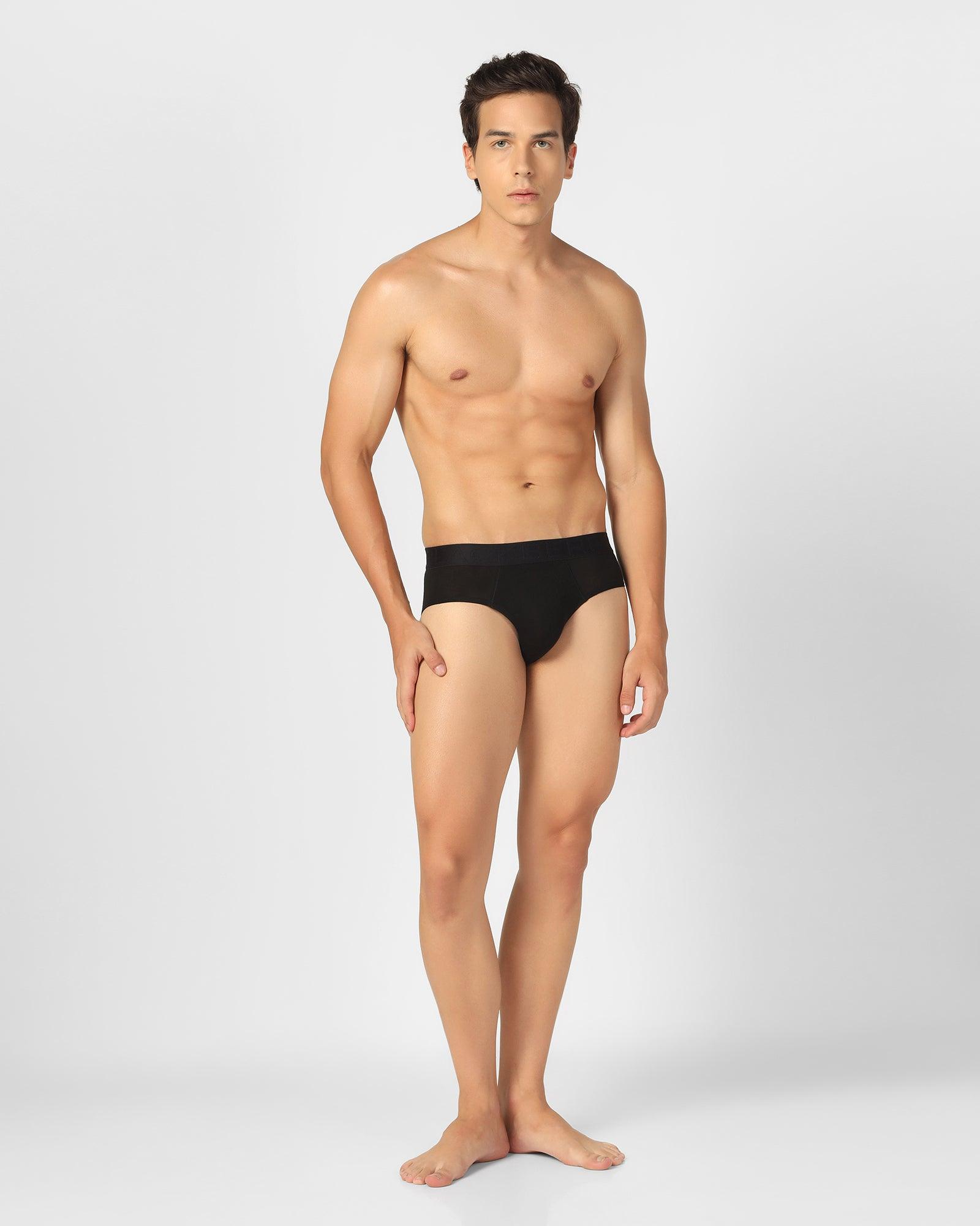 Regular Fit Brief In Black (Russel) - Blackberrys