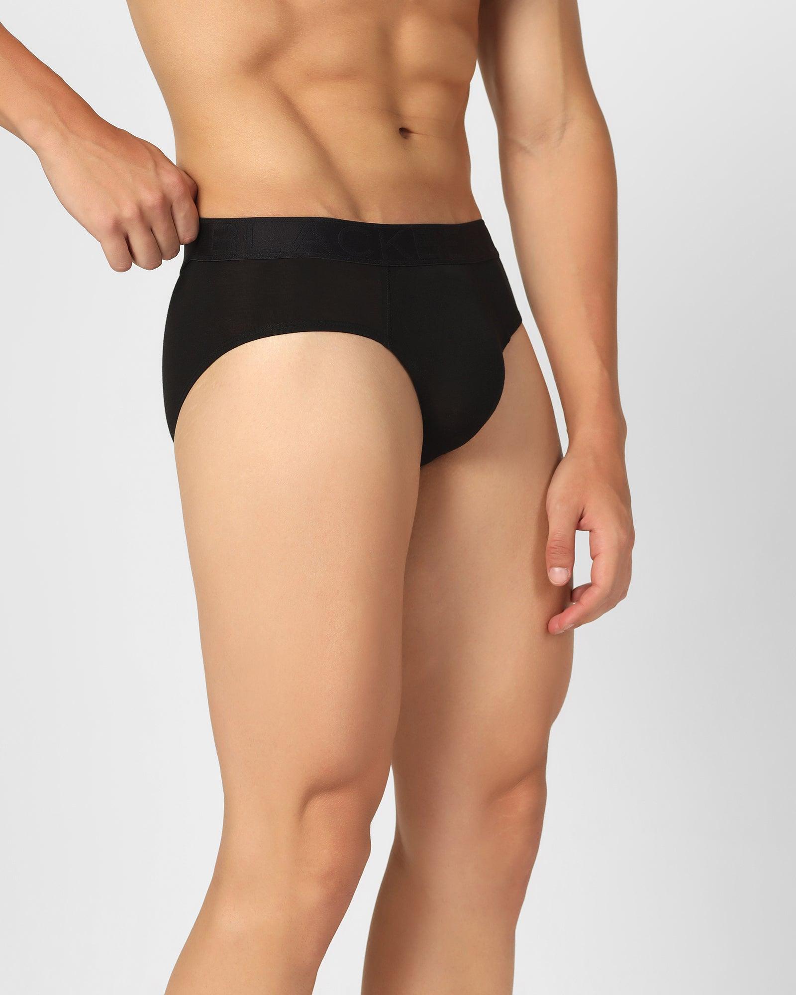 Regular Fit Brief In Black (Russel) - Blackberrys