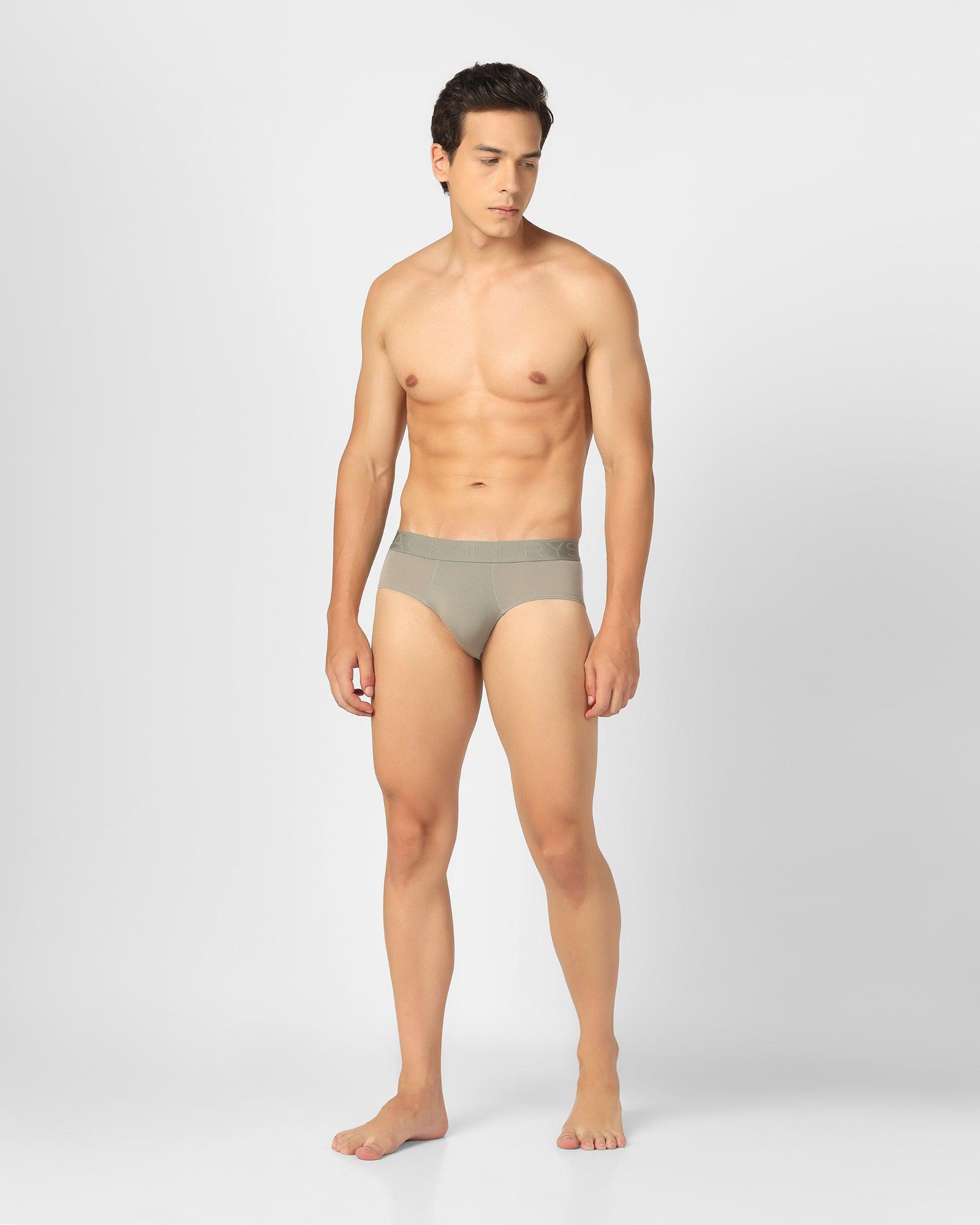 Regular Fit Brief In Fresh Grey (Russel) - Blackberrys