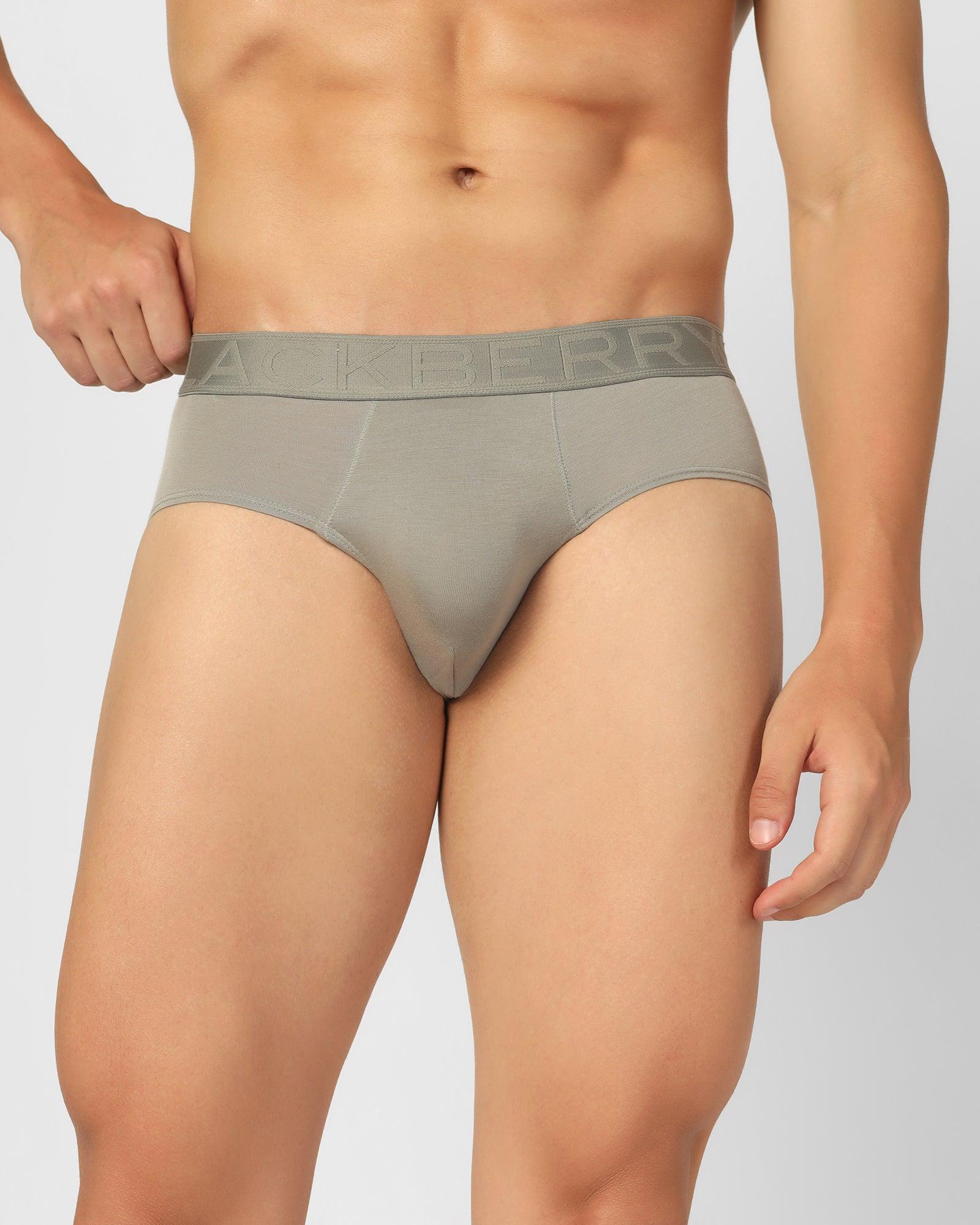 Regular Fit Brief In Fresh Grey (Russel) - Blackberrys