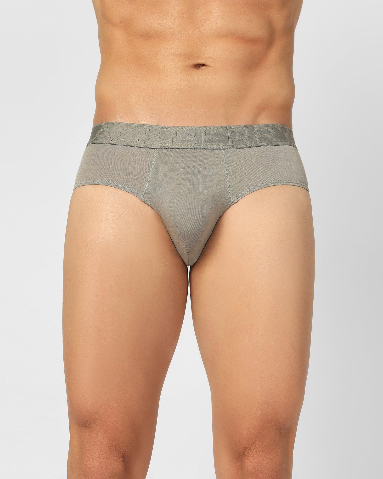 Regular Fit Brief In Fresh Grey (Russel) - Blackberrys