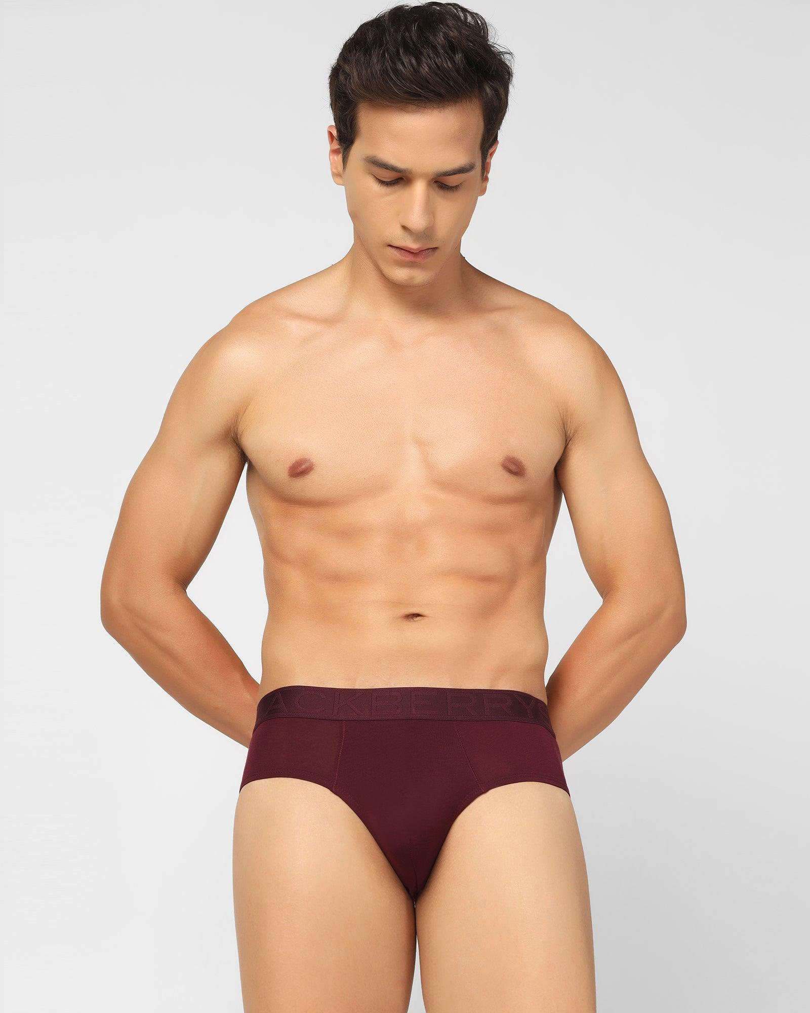 Regular Fit Brief In Purple Seude (Russel) - Blackberrys