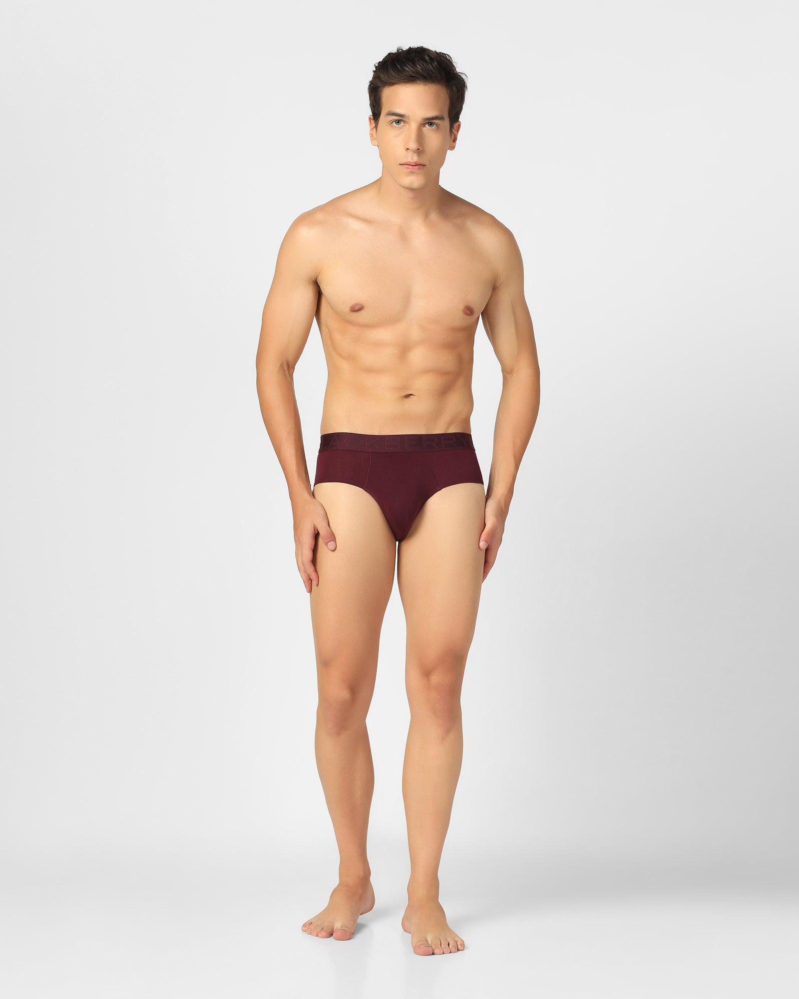 Regular Fit Brief In Purple Seude (Russel) - Blackberrys