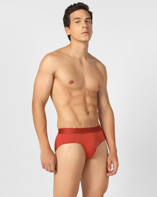 Red Orange Solid Brief - Russel