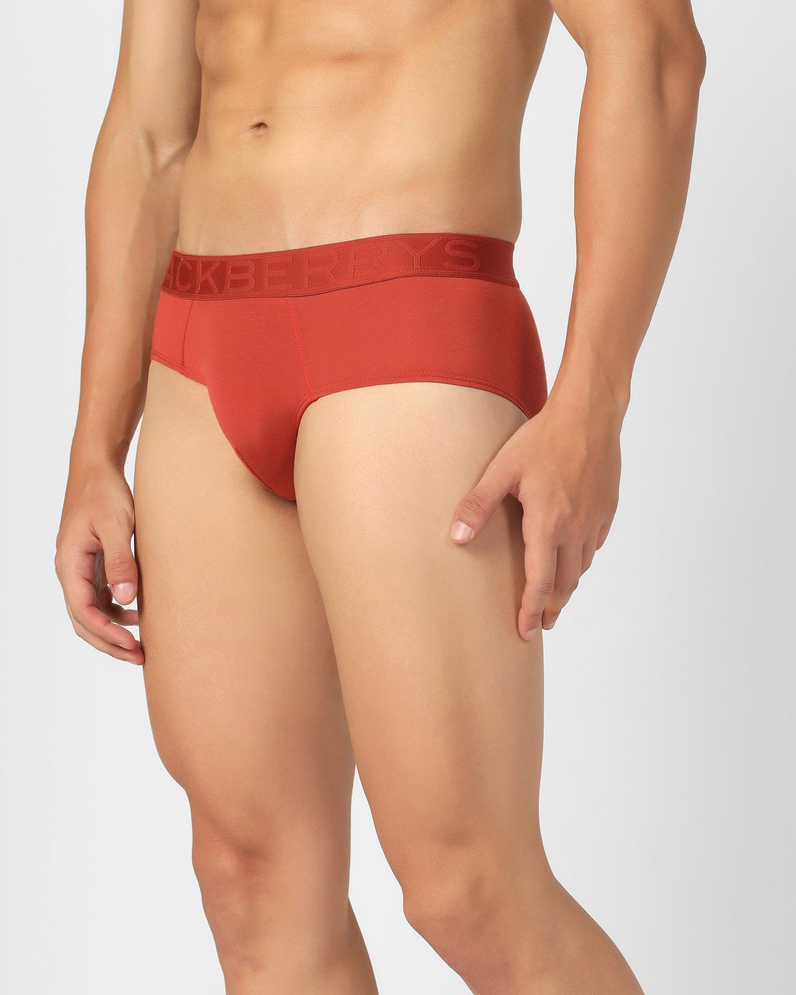 Regular Fit Brief In Red Orange (Russel) - Blackberrys
