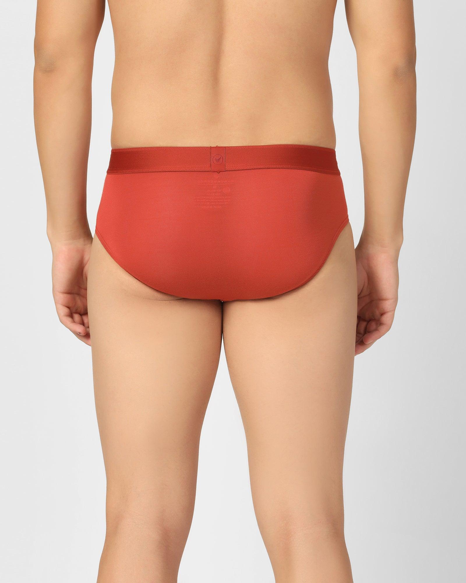 Regular Fit Brief In Red Orange (Russel) - Blackberrys