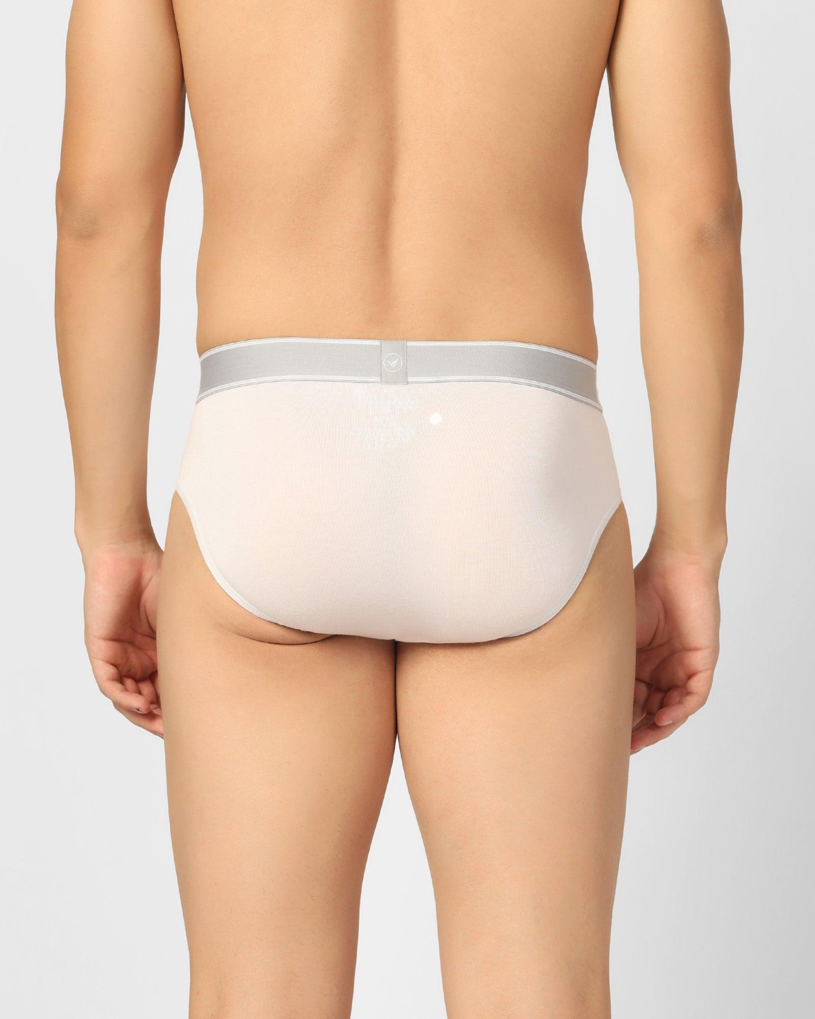 Regular Fit Brief In White (Russel) - Blackberrys
