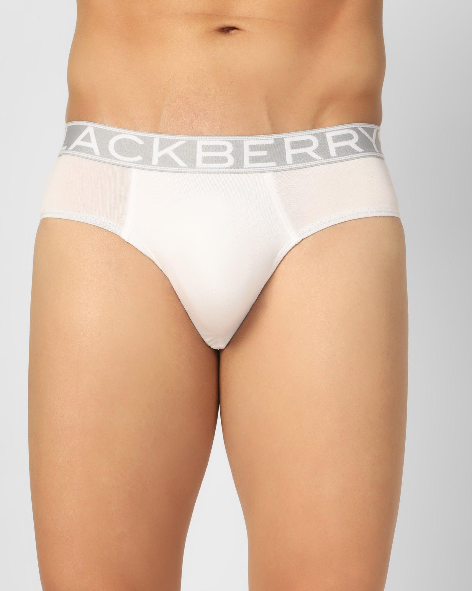 Regular Fit Brief In White (Russel) - Blackberrys