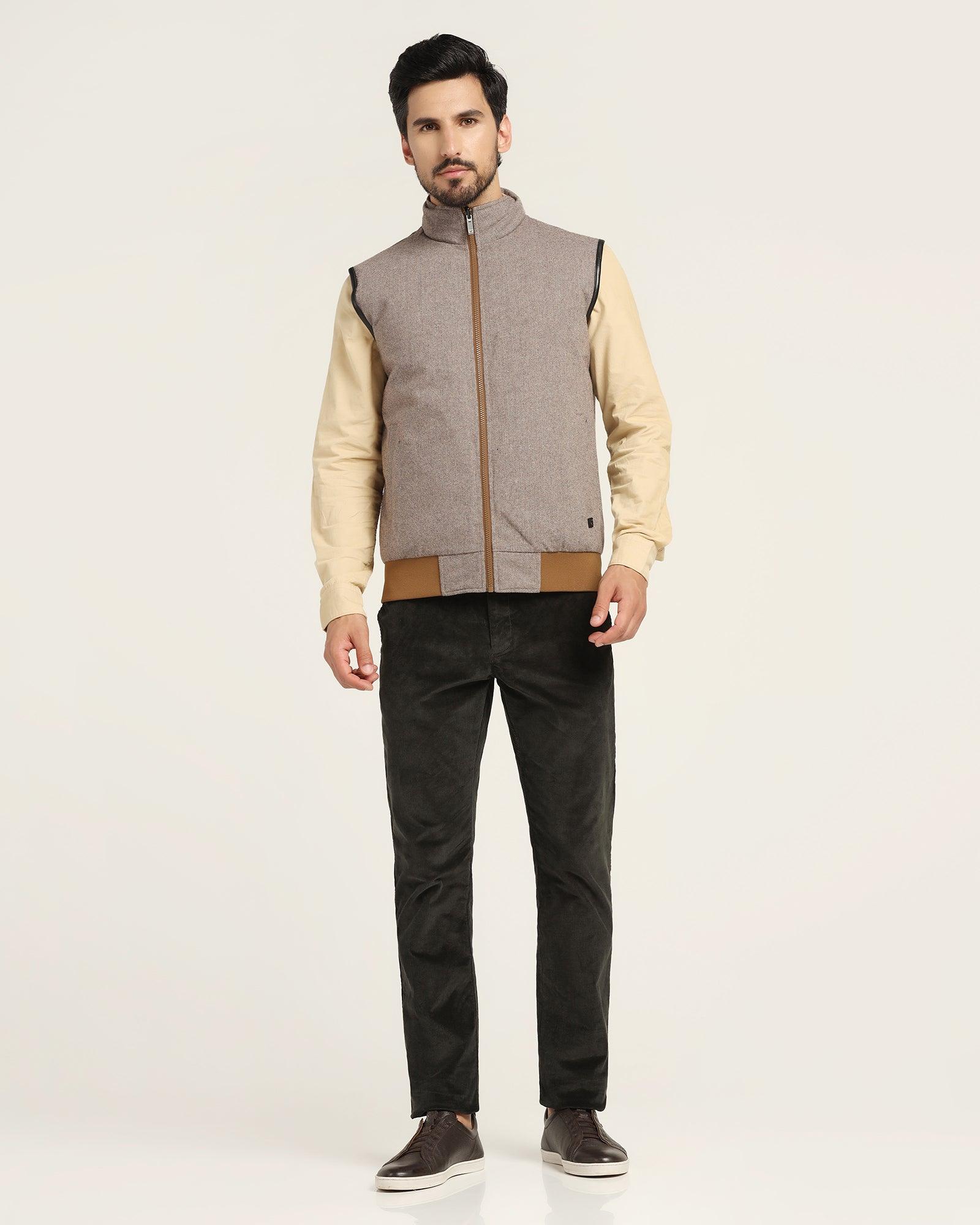 Reversible Burnt Gold Solid Zipper Jacket - Cabe - Blackberrys