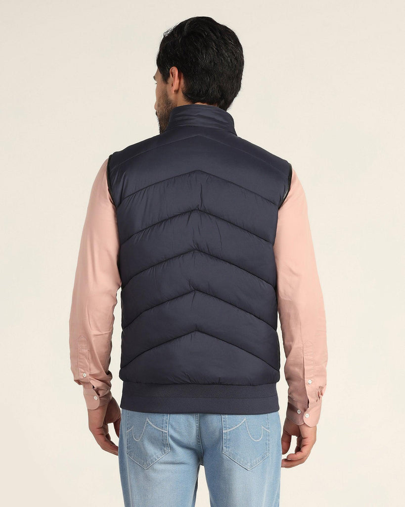 Reversible Navy Solid Zipper Jacket - Cabe