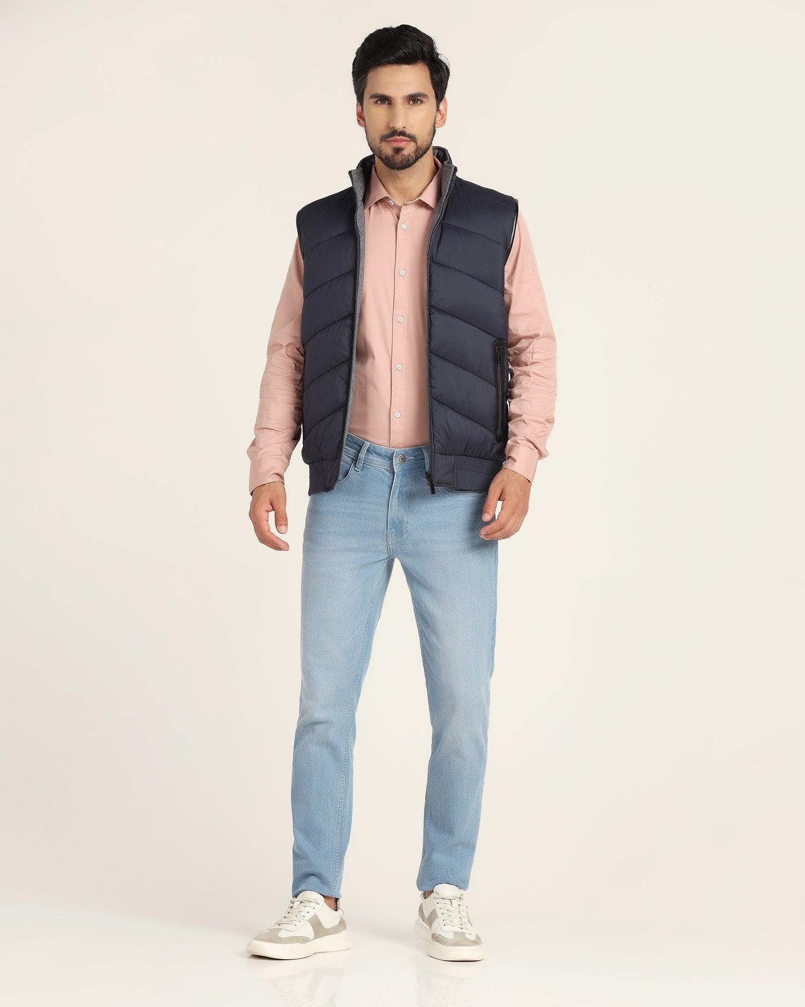 Reversible Navy Solid Zipper Jacket - Cabe - Blackberrys