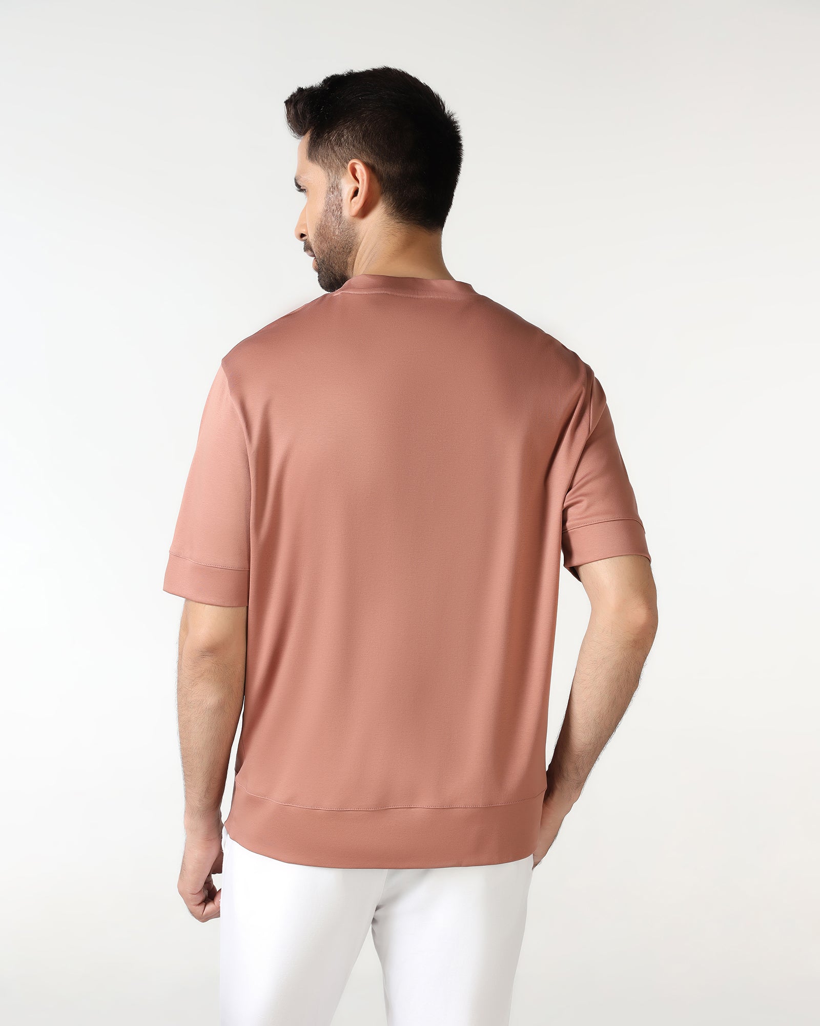 Rust Crew Neck Solid T-Shirt - Toss