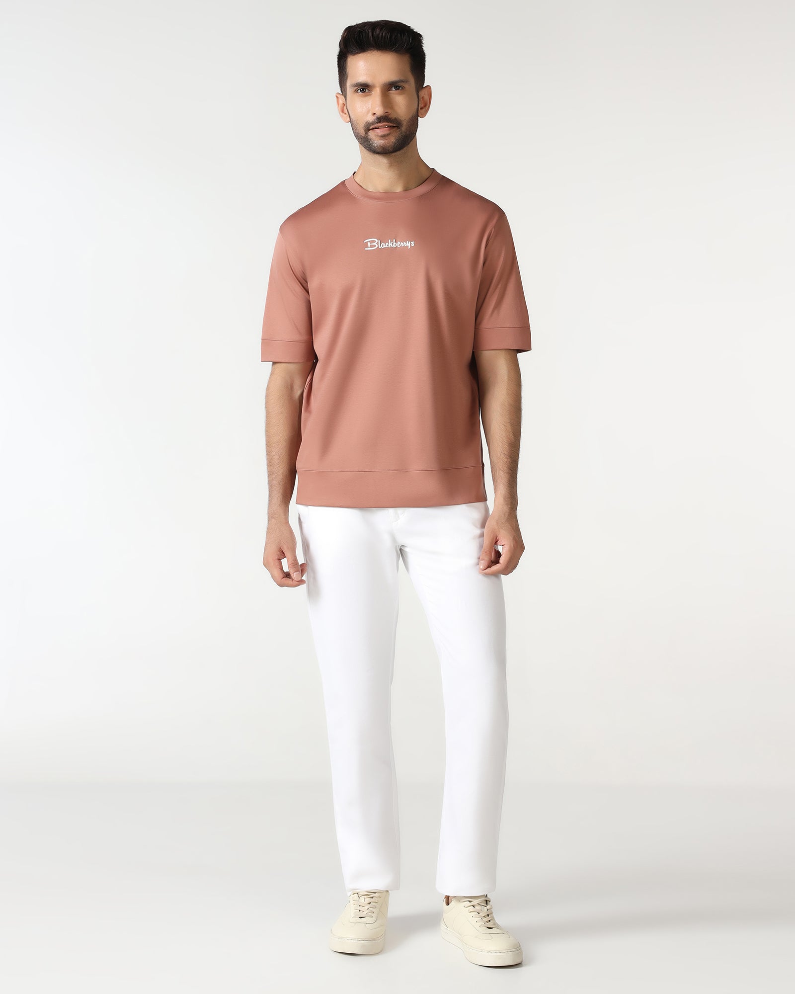 Rust Crew Neck Solid T-Shirt - Toss