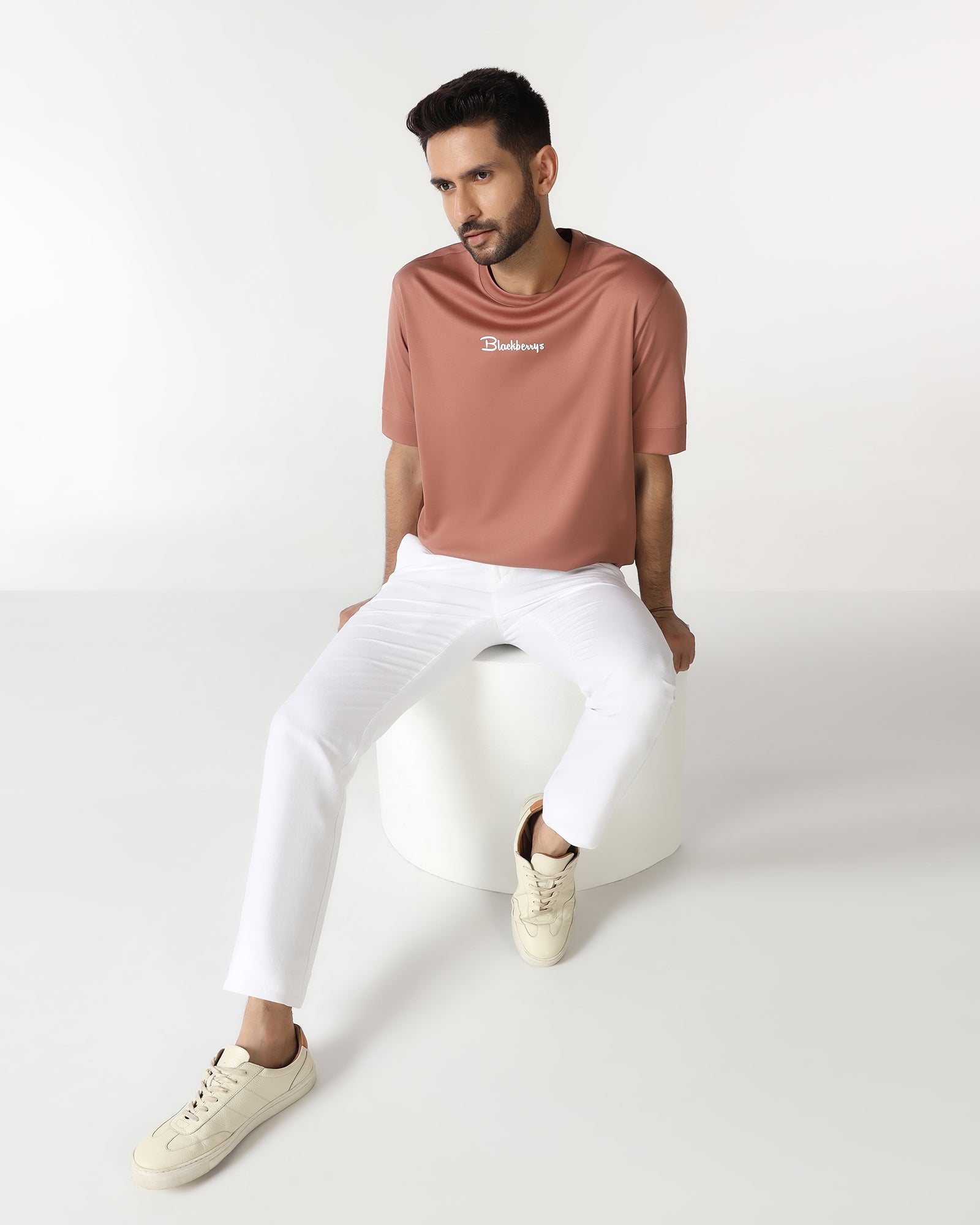 Rust Crew Neck Solid T-Shirt - Toss