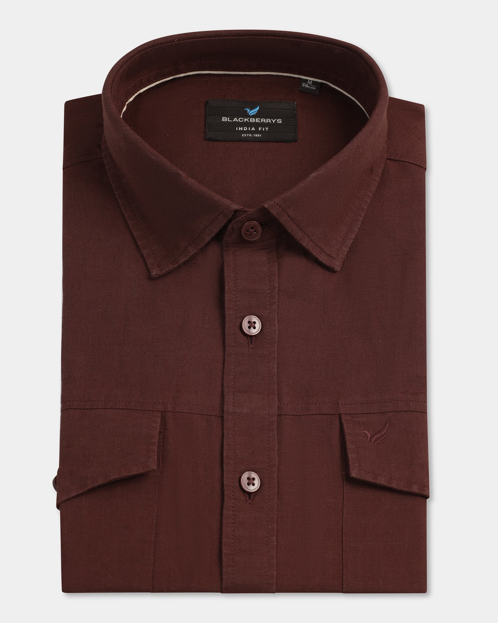 Rust Linen Solid Shirt - Konrad