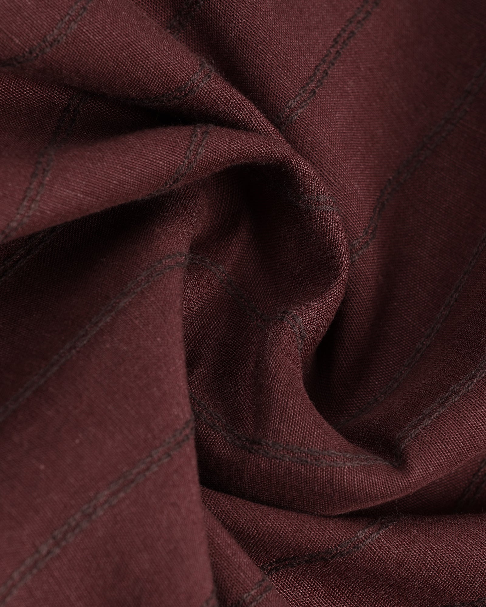 Rust Linen Stripe Shirt - Raydon