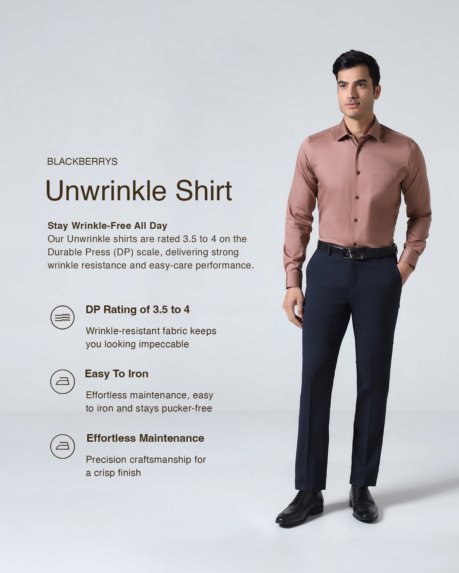 Rust Unwrinkle Solid Shirt - Sylvia