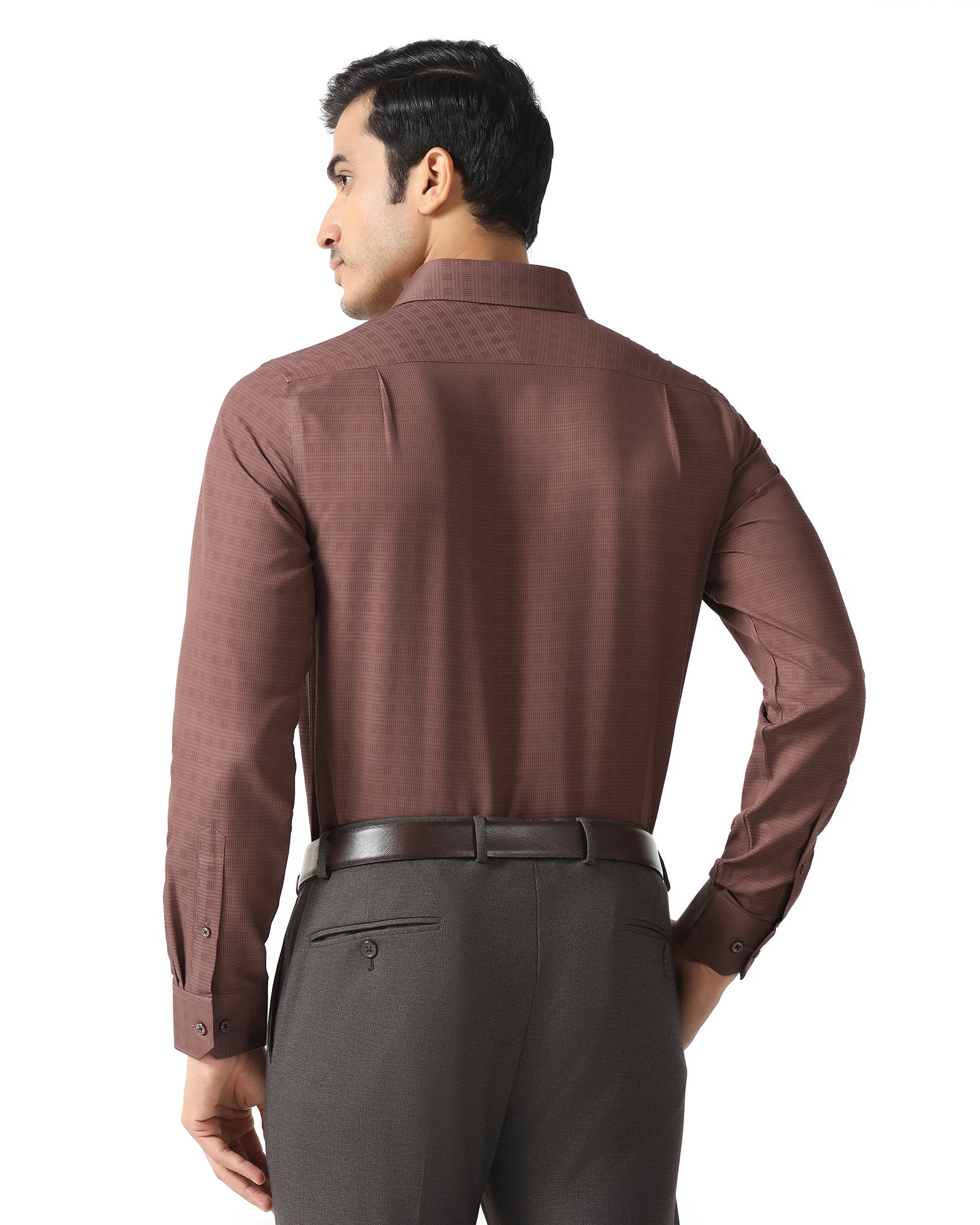 Rust Non Iron Textured Shirt - Reform