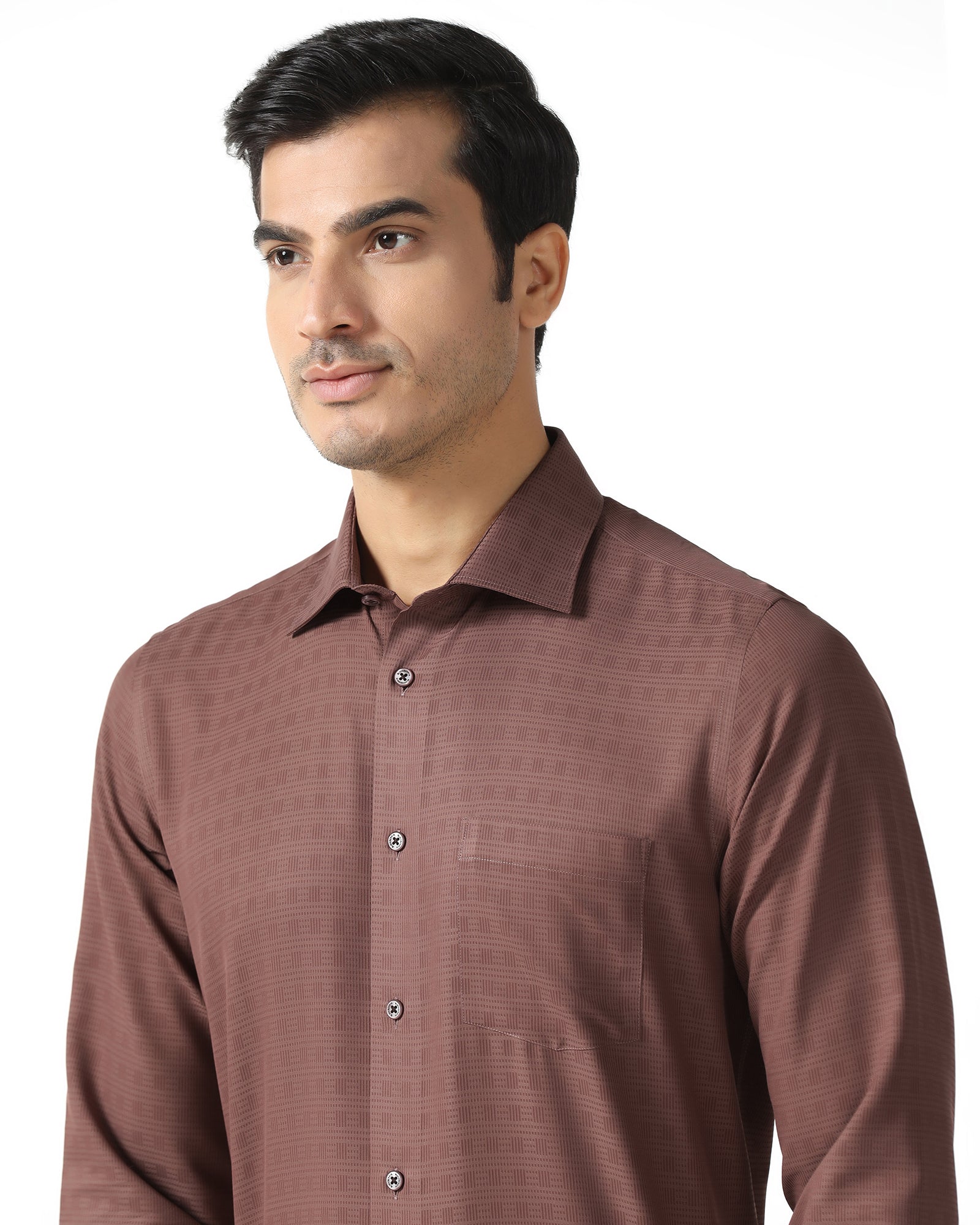 Rust Non Iron Textured Shirt - Reform