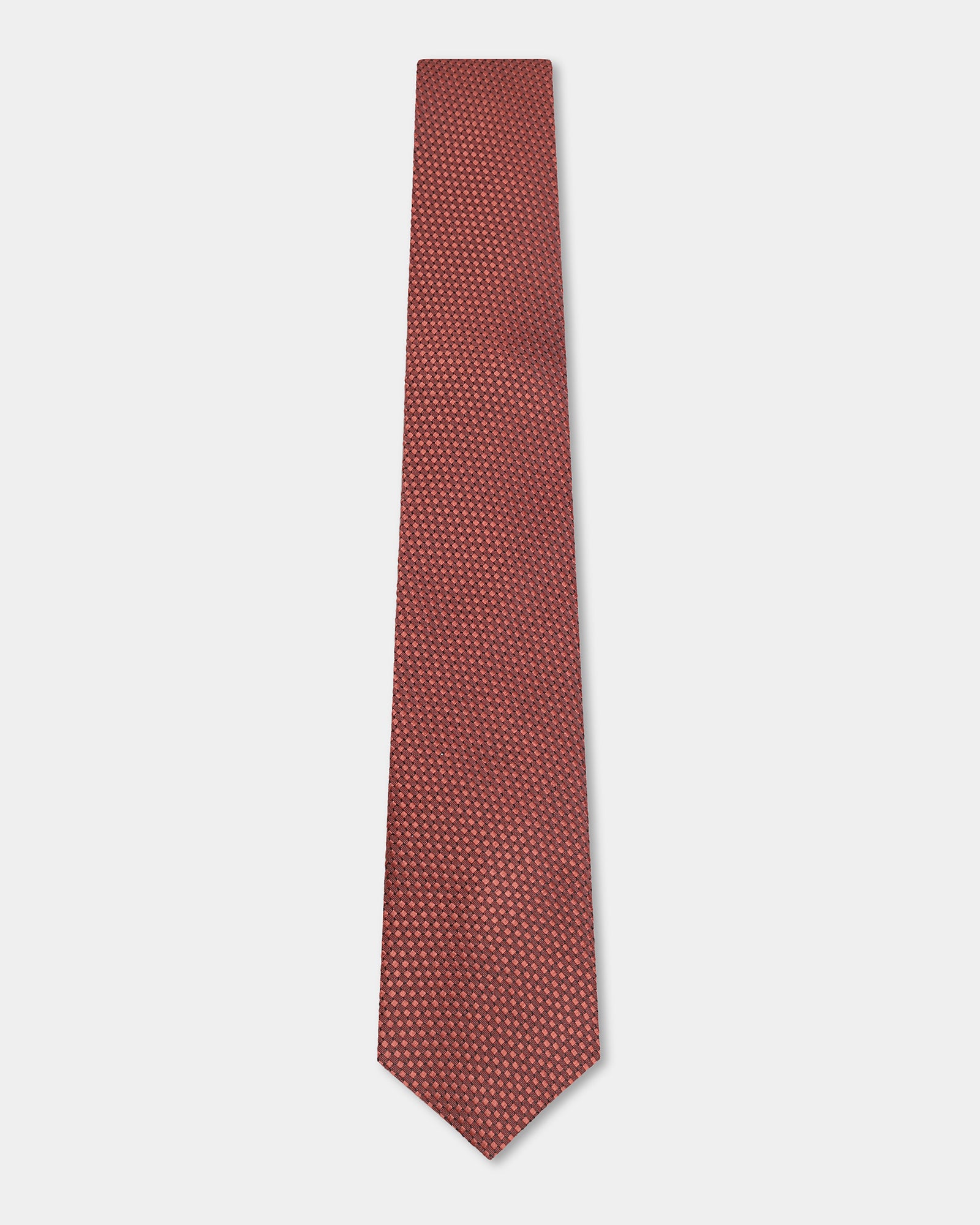 Rust Silk Jacquard Tie - Aglow