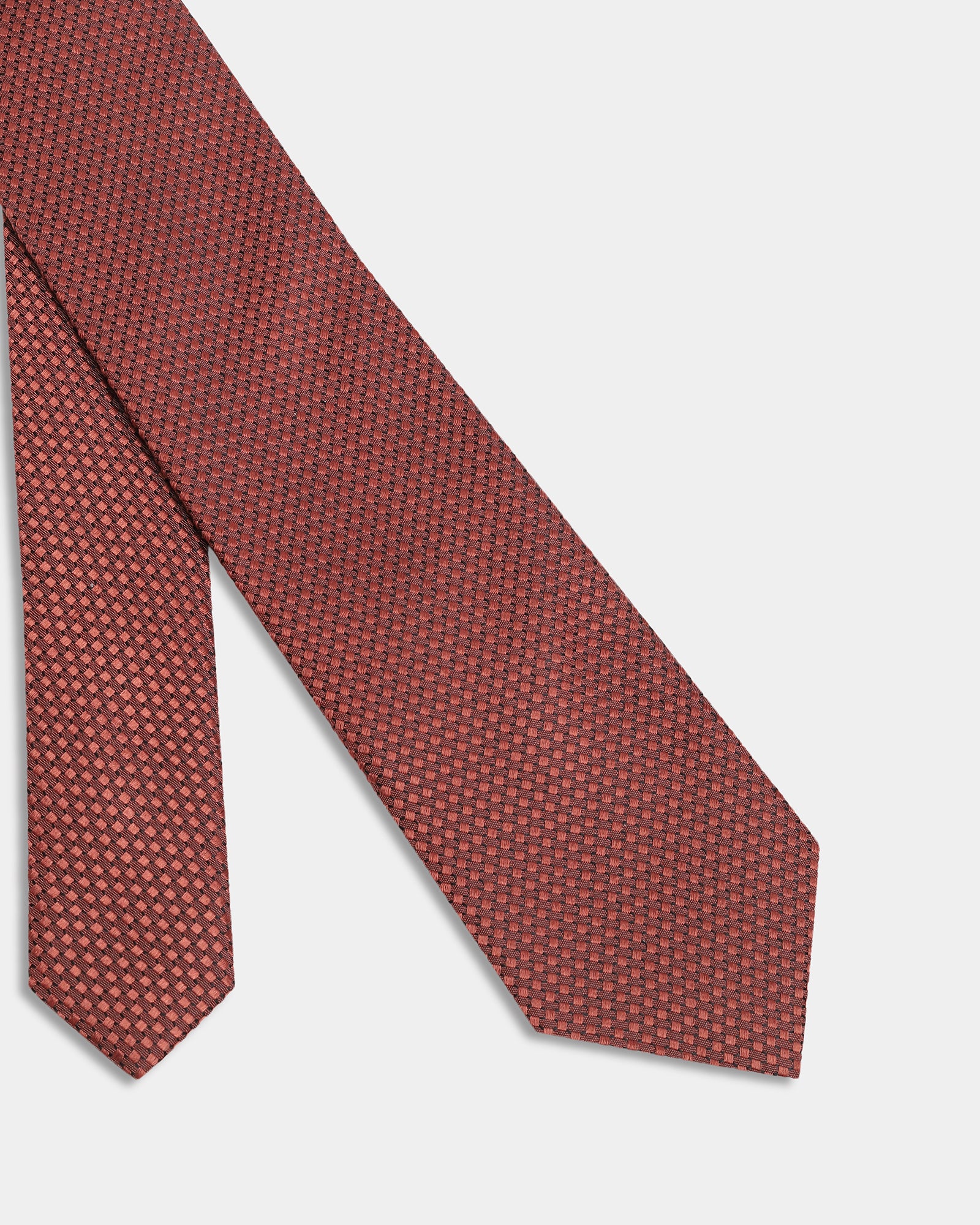 Rust Silk Jacquard Tie - Aglow