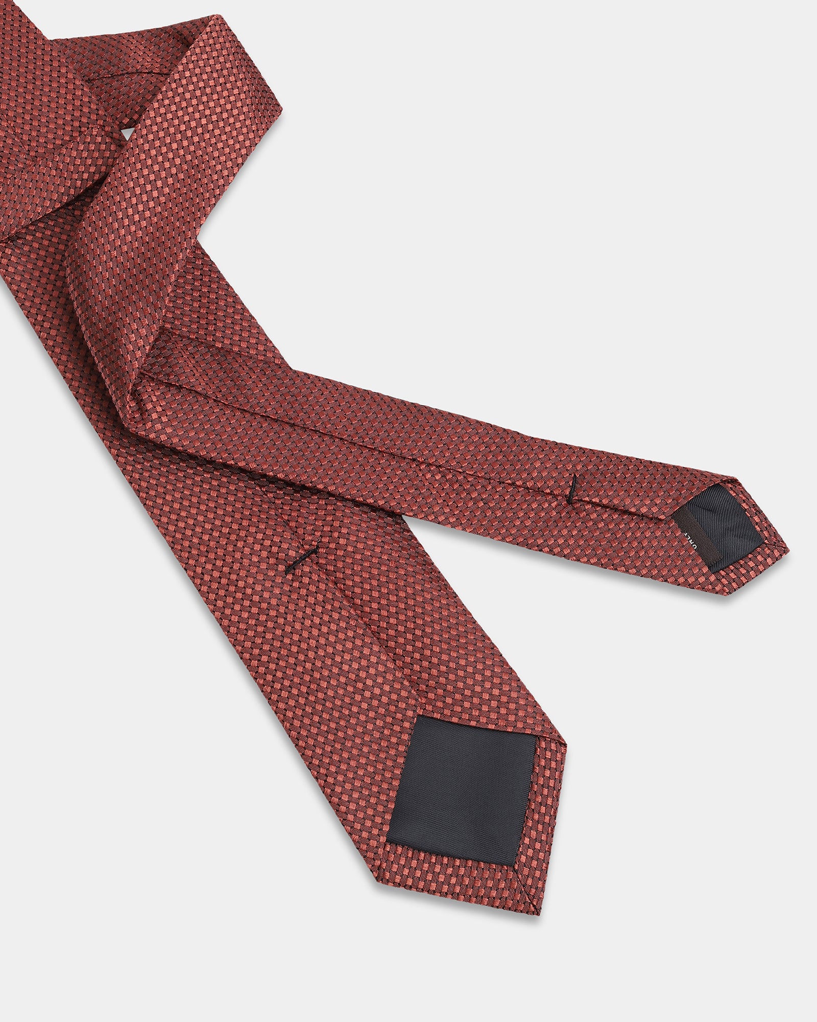 Rust Silk Jacquard Tie - Aglow