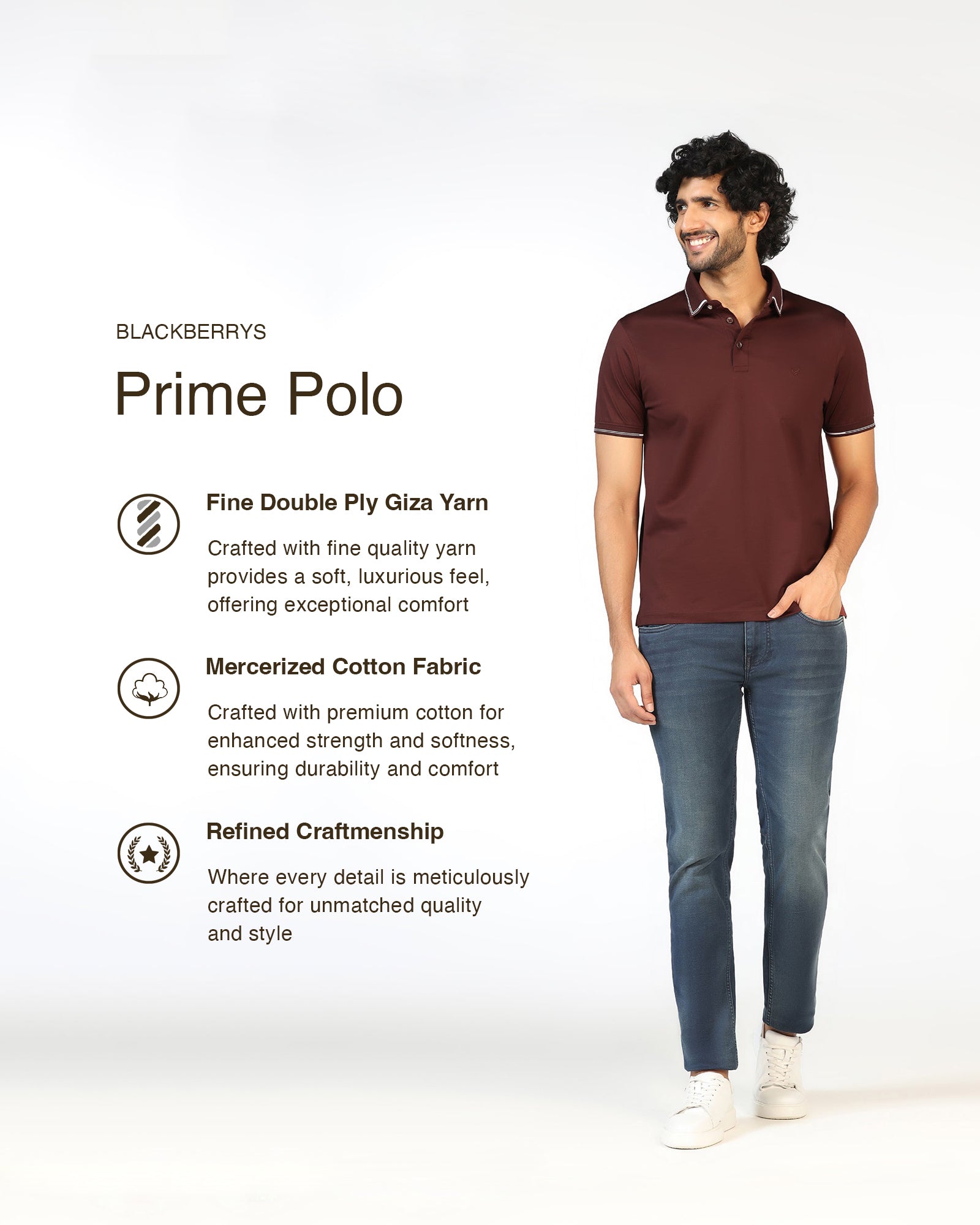 Rust Solid Polo - Mond