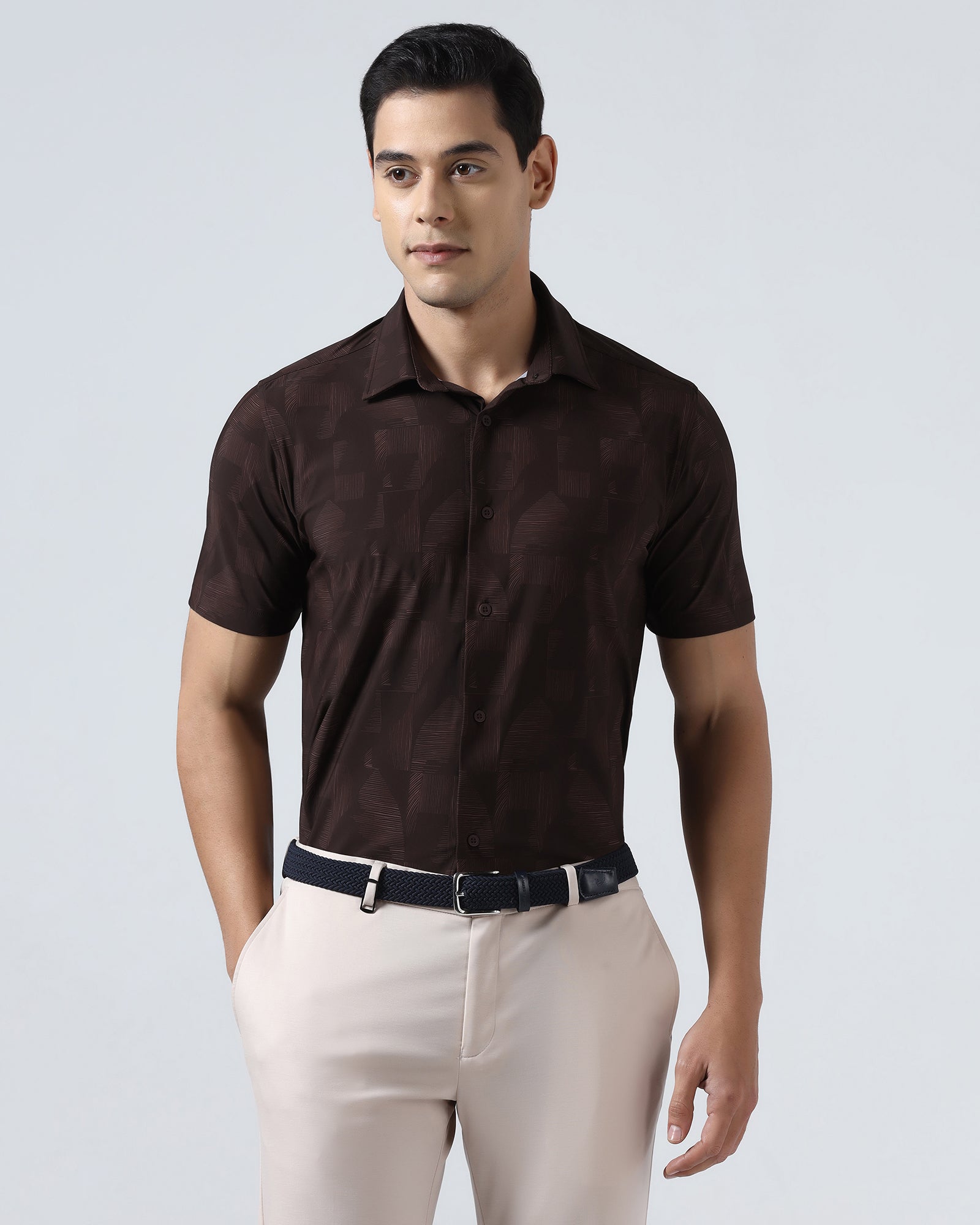 Rust Half Sleeve TechPro Printed Shirt - Median