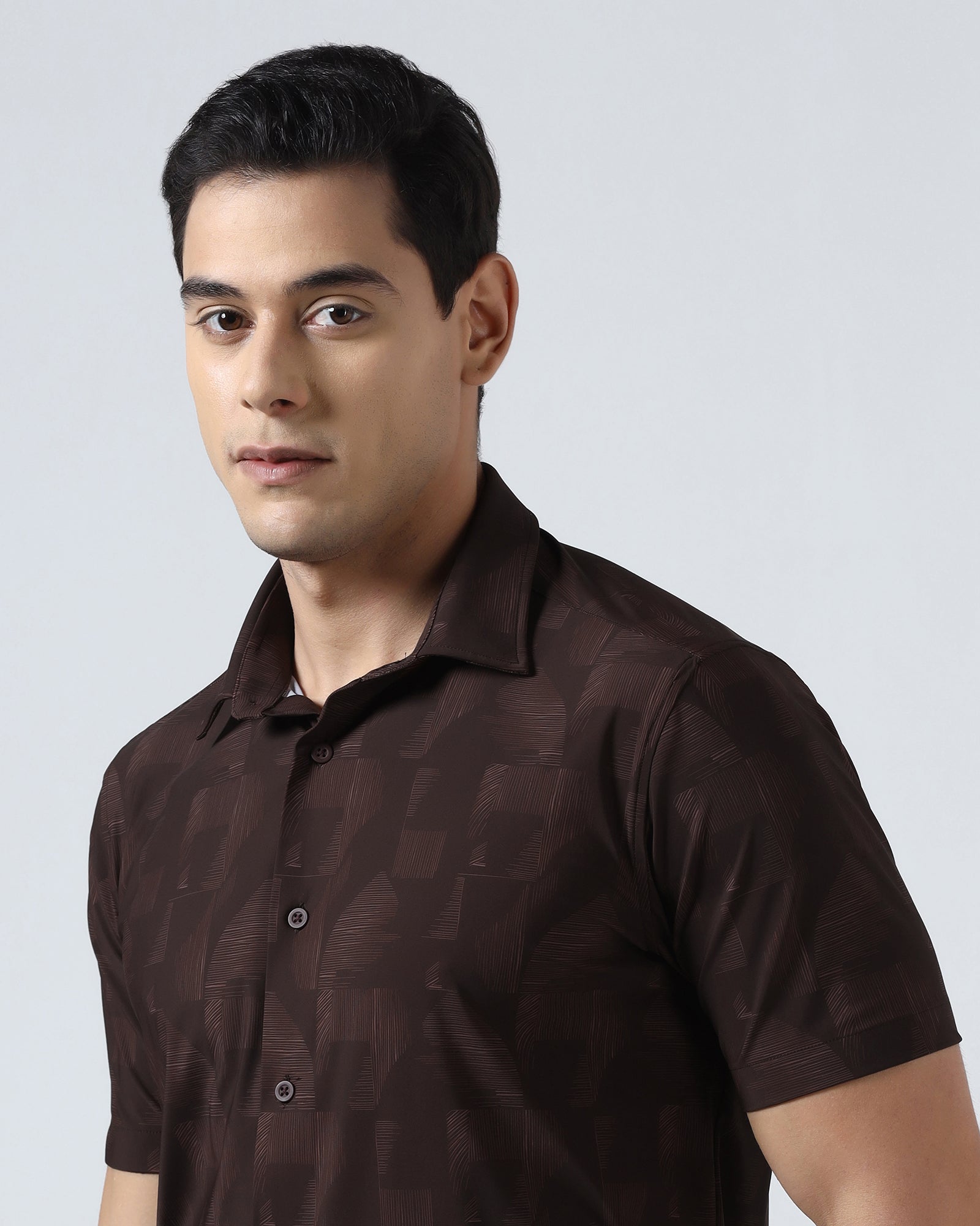 Rust Half Sleeve TechPro Printed Shirt - Median