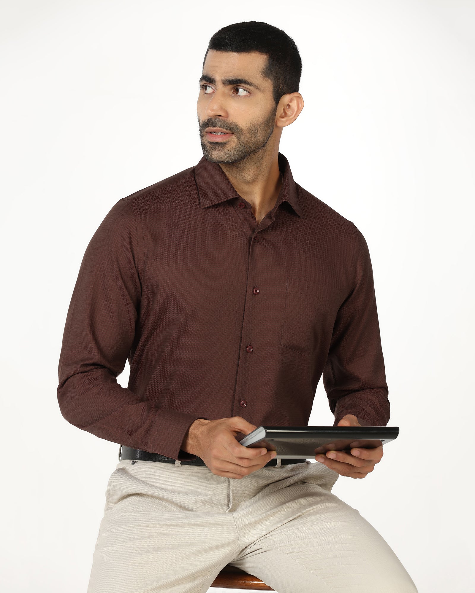 Rust Textured Shirt - Recite