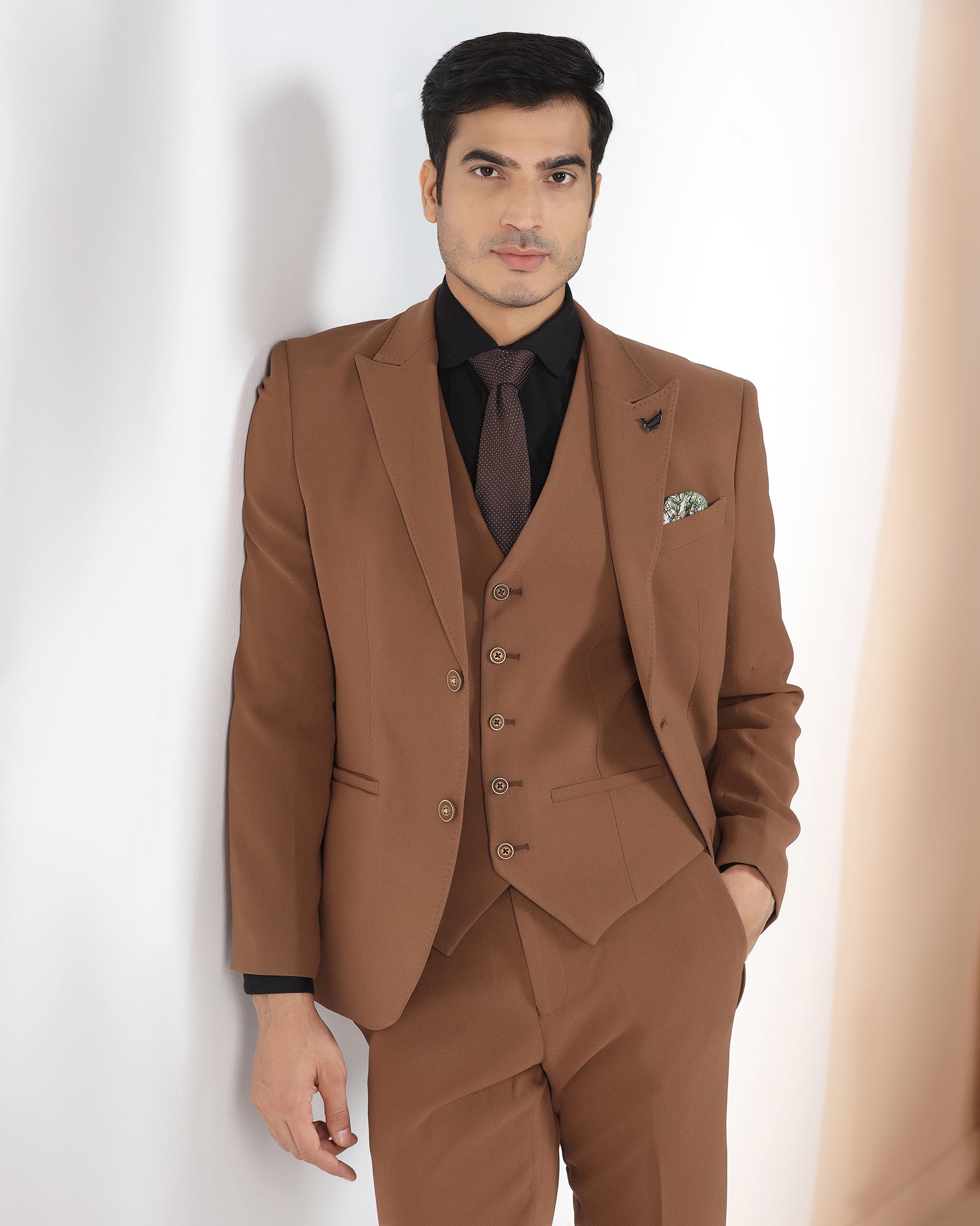 Rust Three Piece Solid Suit - Kover