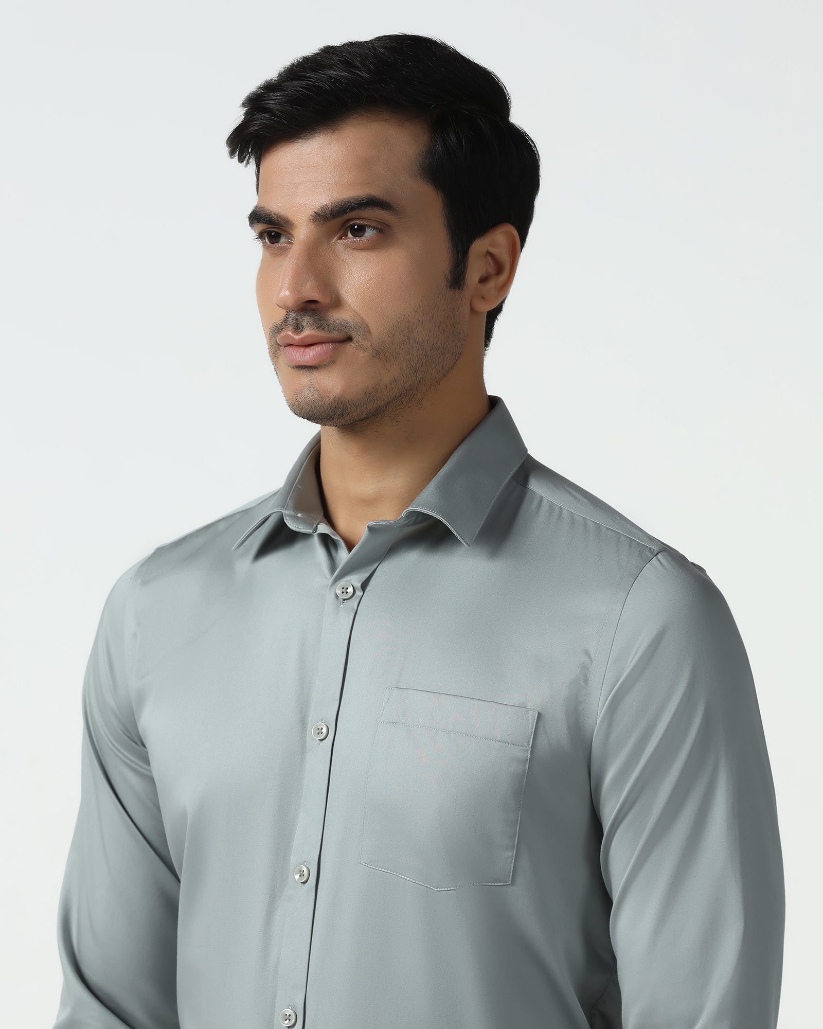 Sage Green Non Iron Solid Shirt - Liviya